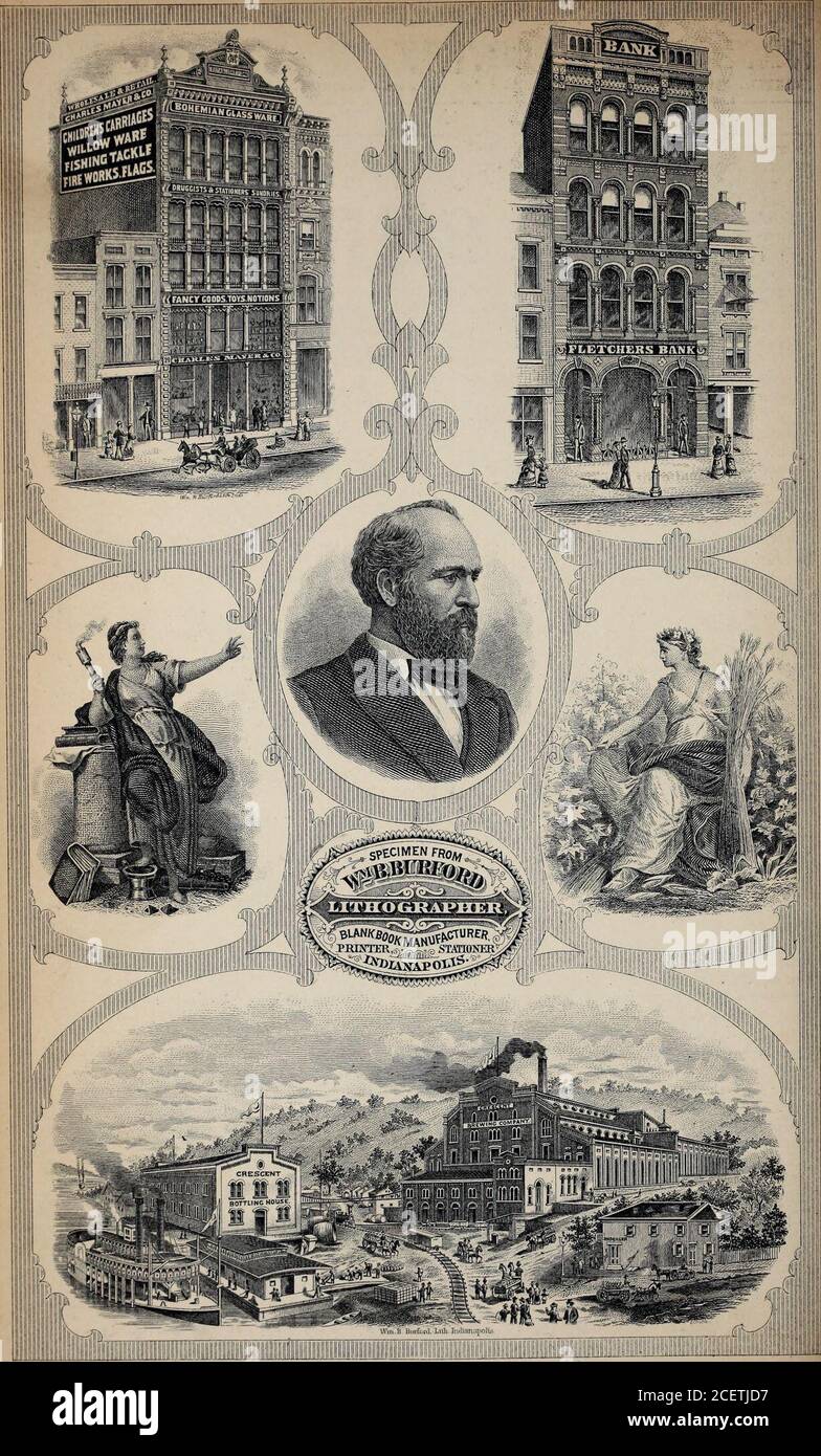 . Polk's Indianapolis (Marion County, Ind.) directory della città, 1883. •HOOSIER SAW WORKS,IXDIAKAPOUS, - IND. W, S, BARRY, PROPR. 132 e 134 South Penn-silvania Street. • BUR 159 BUR Burgess Alvin B, sawmkr, res 256 N Noble.Burgess Allen S, raccordo agt, res 125 e Ver-mont.Burgess Benjamin F, Tinner, res 292 W Washington.Burgess Caleb C, dentista, 3 Yohn blk, Burres 844 N Penn.Burgess Charles, carp, bds, Ohio, 134 W, Ohio bds 211 S Illi-nois.Burgess Daisy, artist, res 844 N Penn.Burgess George D, Elk Vandalia line, res 844 N Penn.Burgess James, sawmkr, res 433 S Ten-nessee.Burgess JE Foto Stock