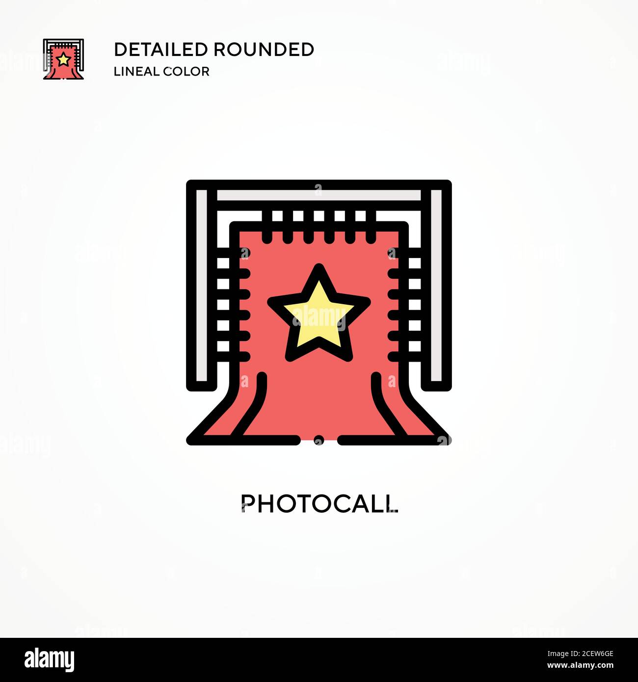 Icona vettore Photocall. Concetti moderni di illustrazione vettoriale. Facile da modificare e personalizzare. Illustrazione Vettoriale