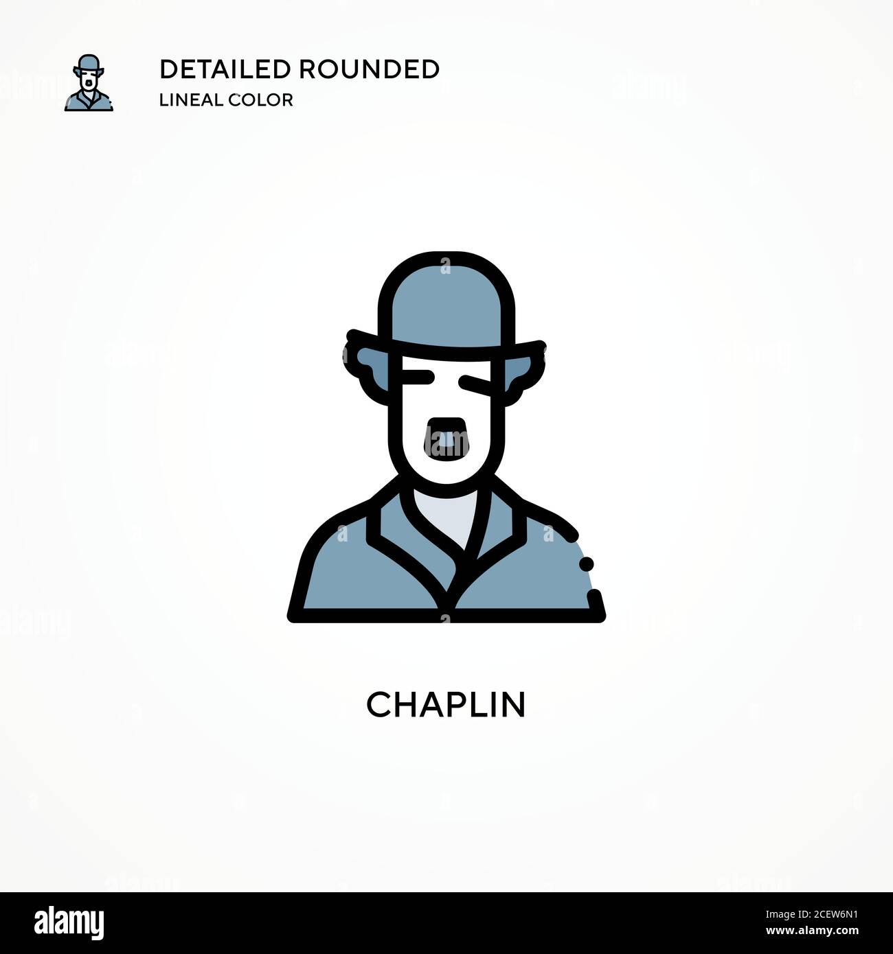 Icona vettore di Chaplin. Concetti moderni di illustrazione vettoriale. Facile da modificare e personalizzare. Illustrazione Vettoriale