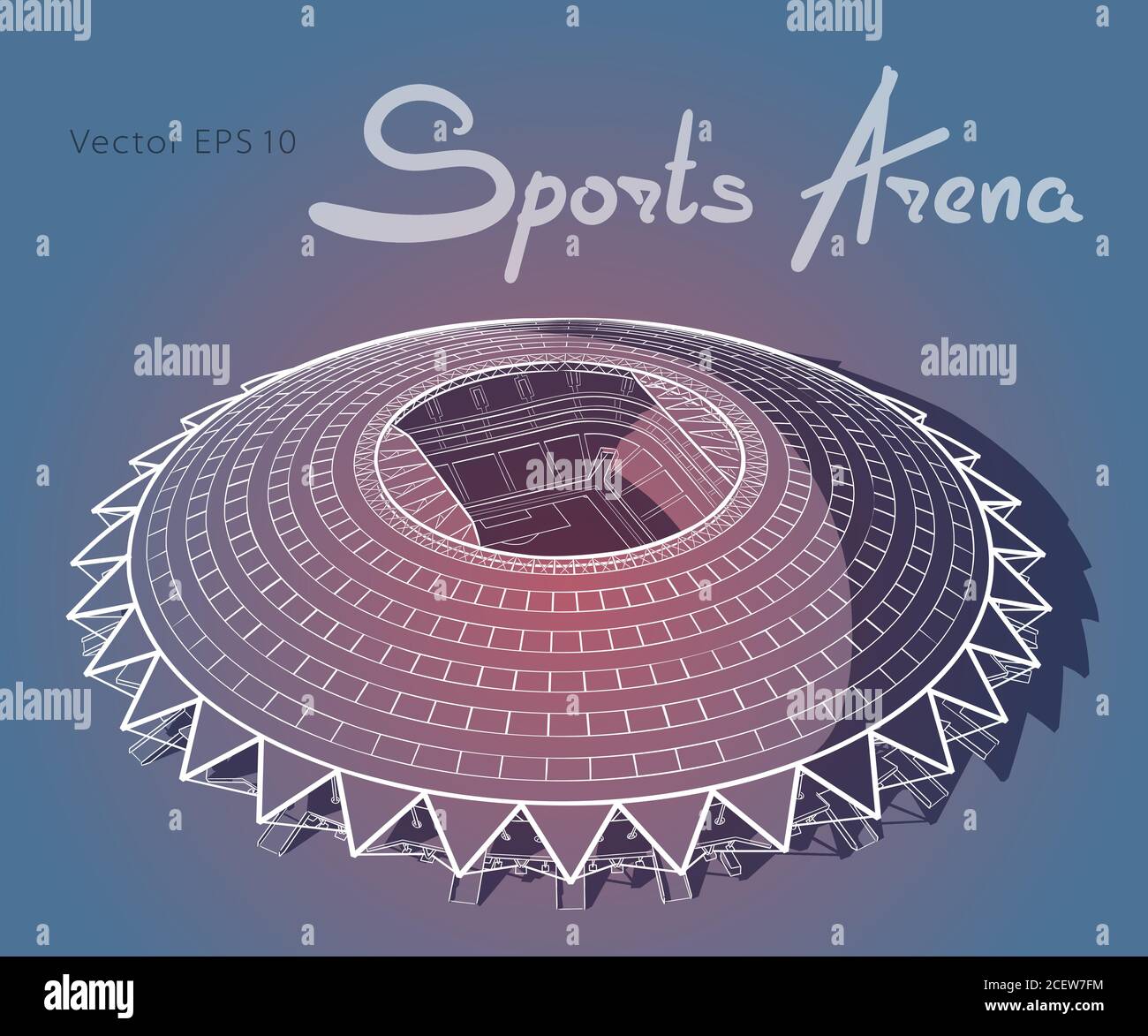 Arena sportiva. Illustrazione vettoriale dello schizzo disegnata a mano Illustrazione Vettoriale