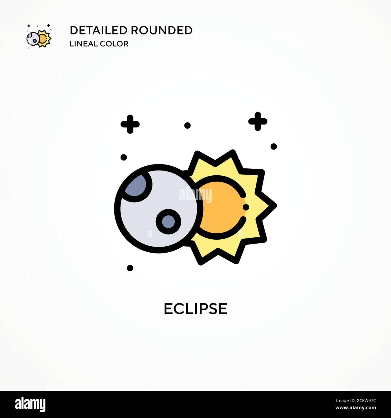 Icona vettore Eclipse. Concetti moderni di illustrazione vettoriale. Facile da modificare e personalizzare. Illustrazione Vettoriale