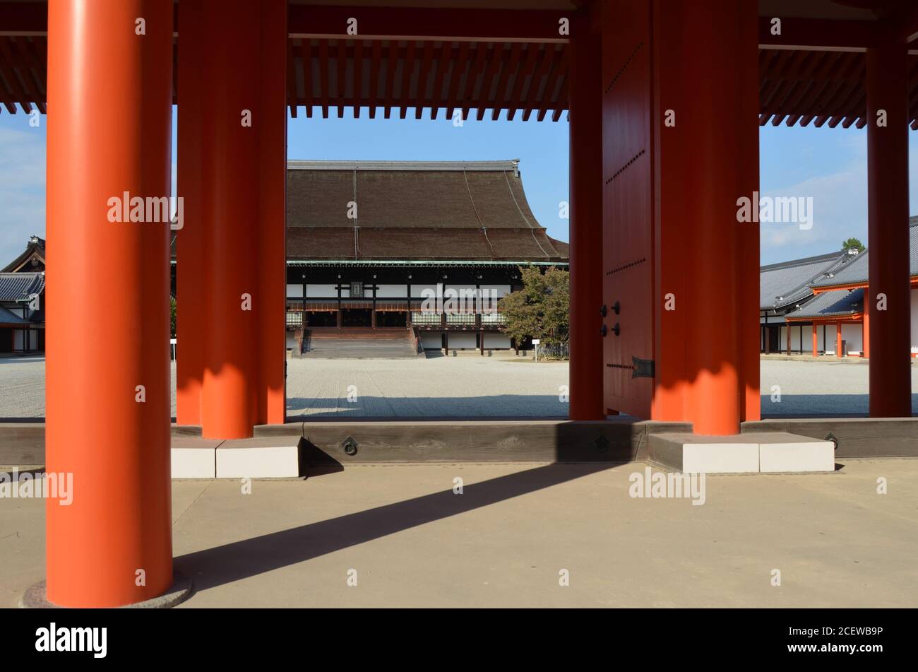 La sala Shishinden del Palazzo Imperiale, Kyoto. Foto Stock
