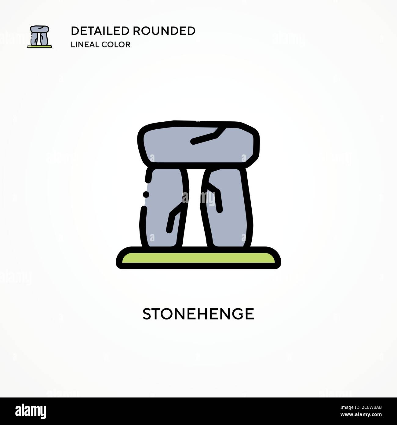Icona vettore Stonehenge. Concetti moderni di illustrazione vettoriale. Facile da modificare e personalizzare. Illustrazione Vettoriale