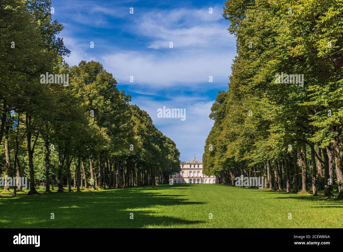 HERRENINSEL, GERMANIA - 31 agosto 2020: Palazzo Herrenchiemsee (Palazzo nuovo), uno dei castelli più famosi e il più grande di Re Ludovico II Foto Stock