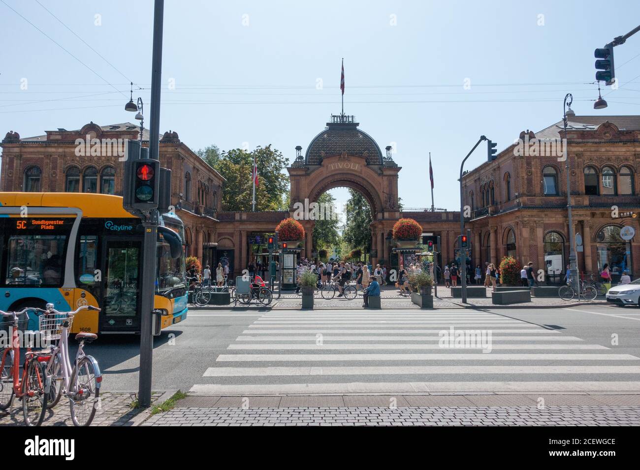 Ingresso ai Giardini di Tivoli a Copenhagen Foto Stock