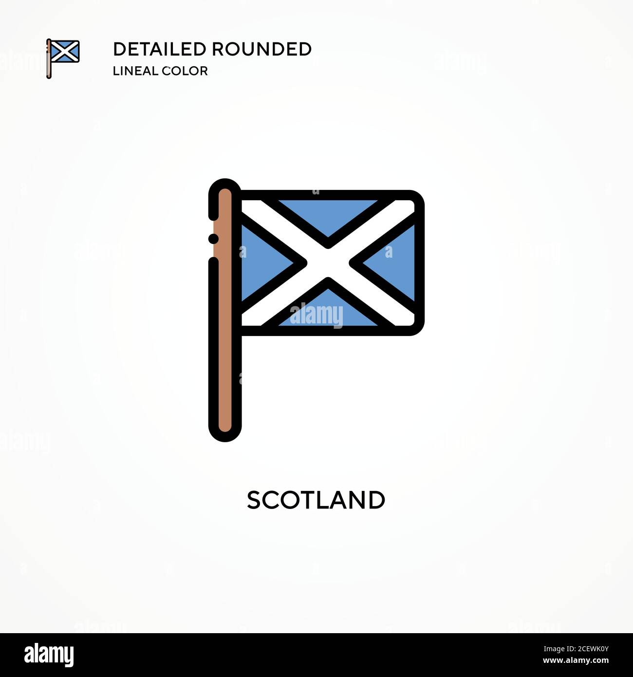 Icona vettore Scozia. Concetti moderni di illustrazione vettoriale. Facile da modificare e personalizzare. Illustrazione Vettoriale