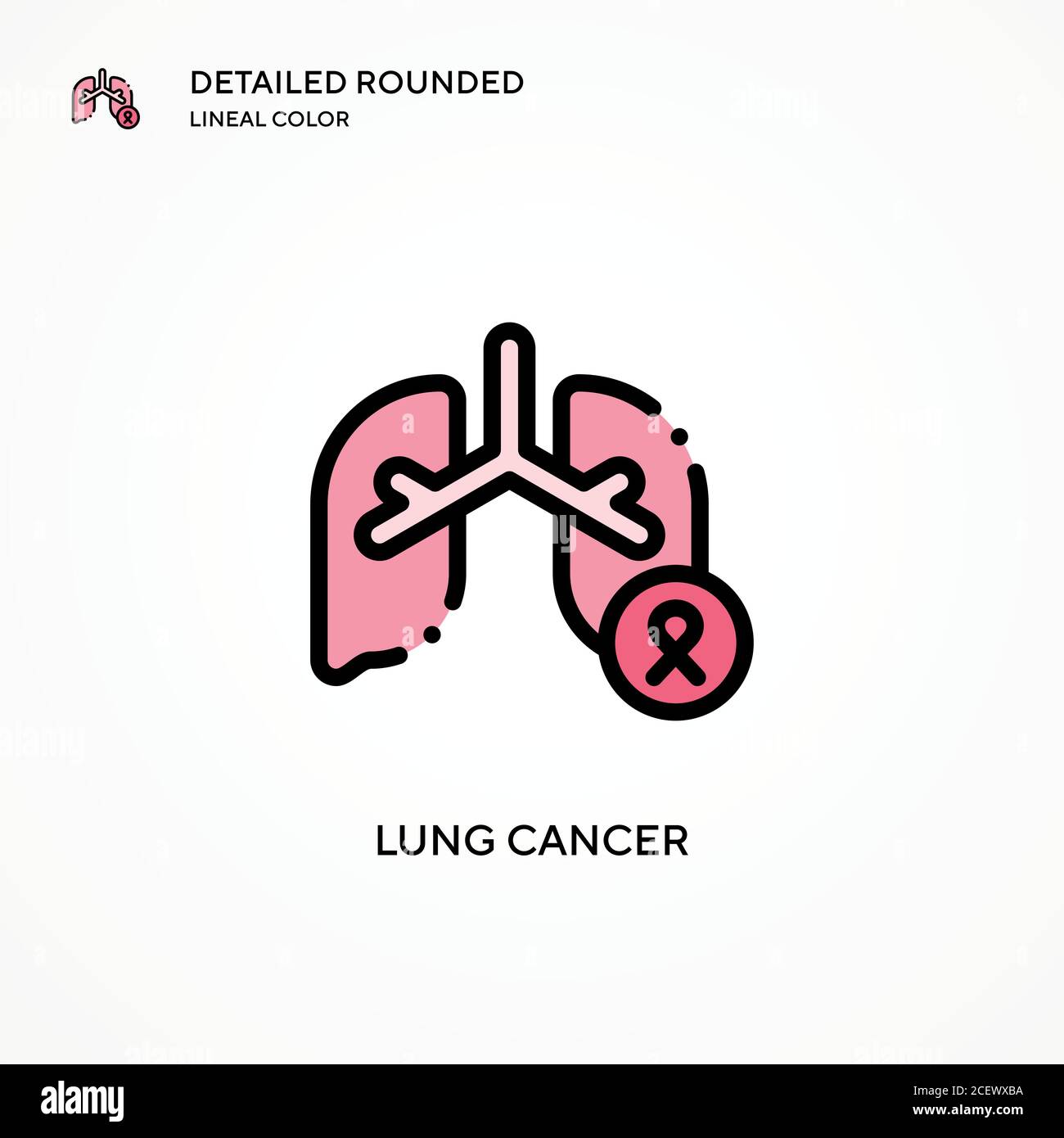 Icona del vettore del cancro polmonare. Concetti moderni di illustrazione vettoriale. Facile da modificare e personalizzare. Illustrazione Vettoriale
