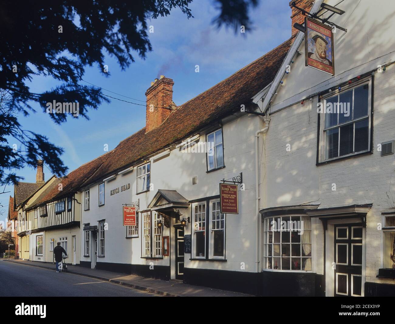 The Kings Head pub, Bildeston, Ipswich, Suffolk. Inghilterra, Regno Unito. Circa anni '90 Foto Stock