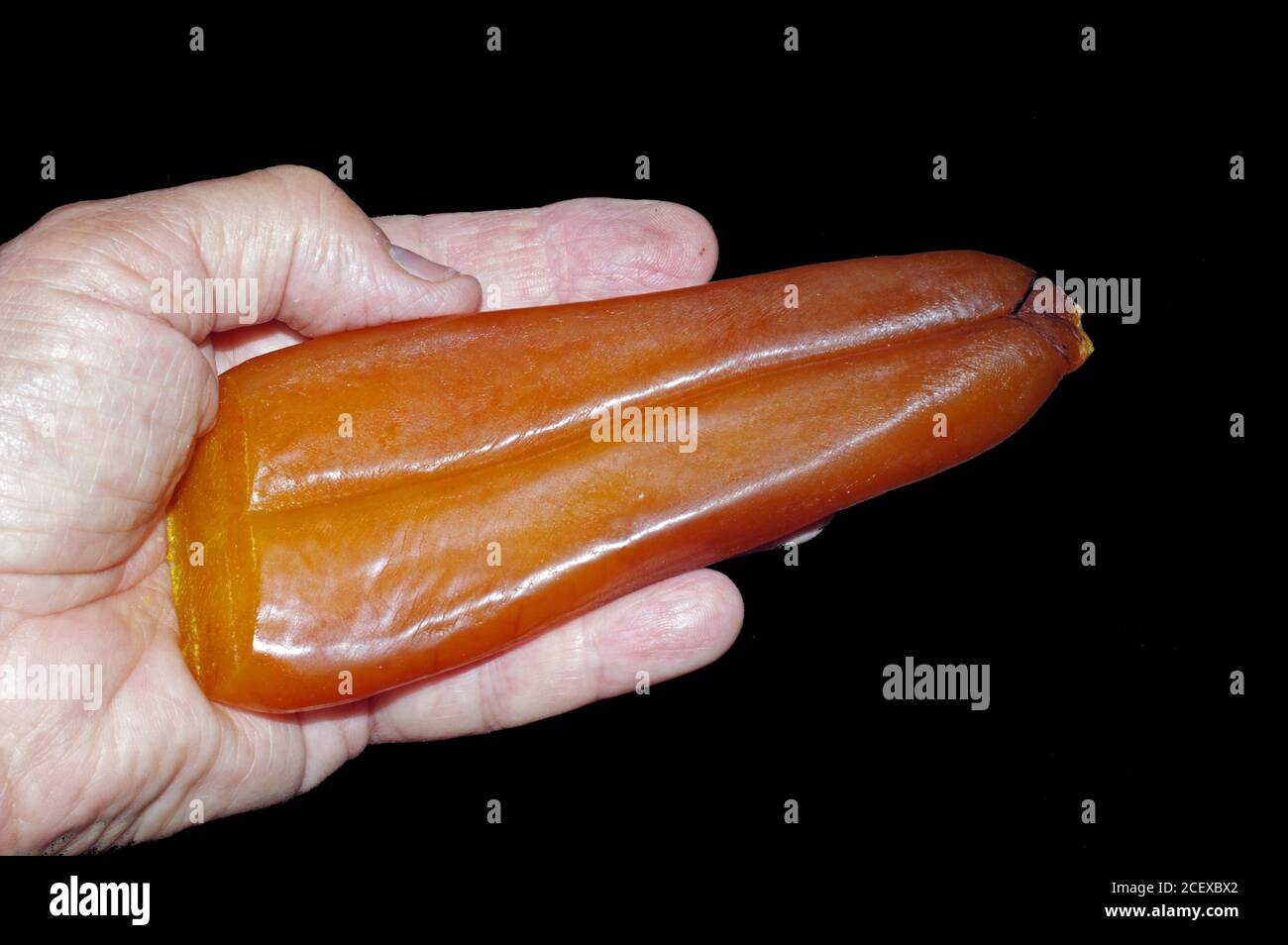 Bottarga (uova di pesce) cibo tipico della Sardegna, Italia Foto Stock