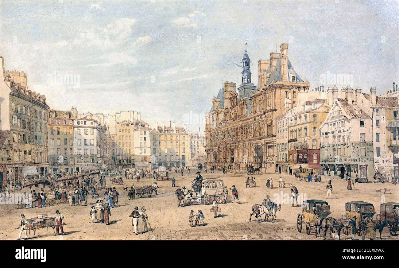 Boys Thomas Shotter - l'Hôtel De Ville Paris - British School - 19 ° secolo Foto Stock