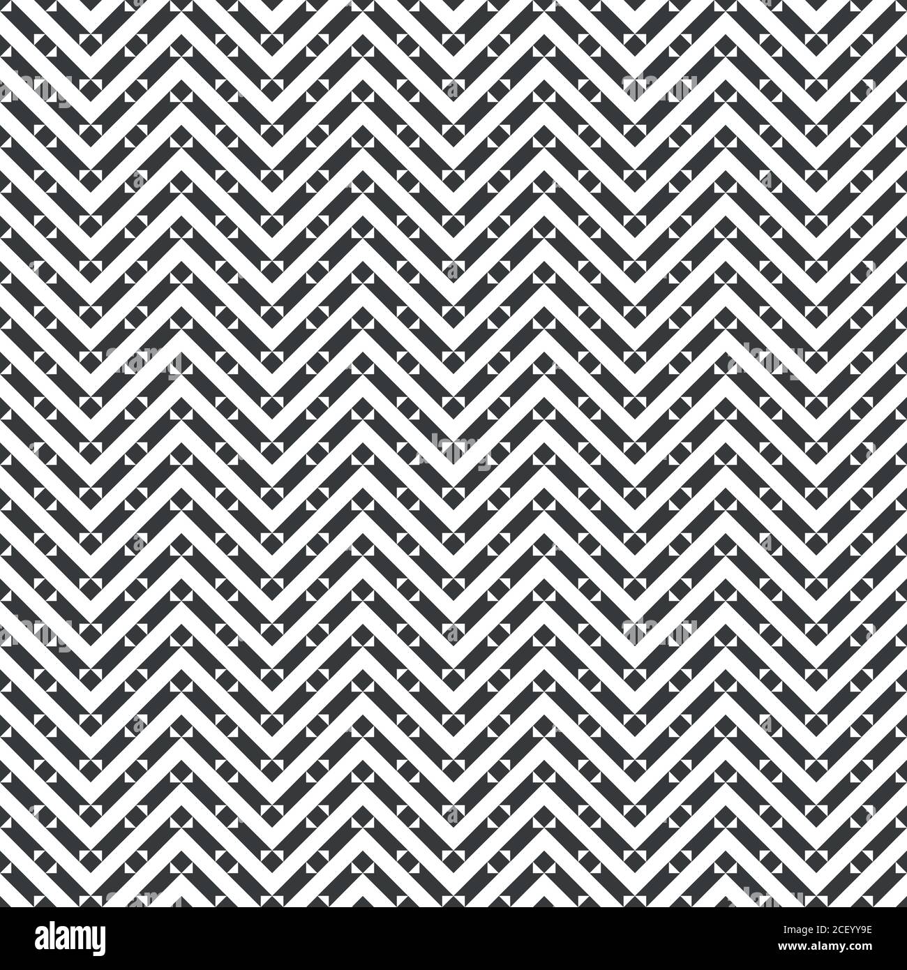 Modello senza giunture vettoriale. Struttura geometrica moderna a ripetizione infinita composta da strisce a zigzag, triangoli e rombi che formano il til classico Illustrazione Vettoriale