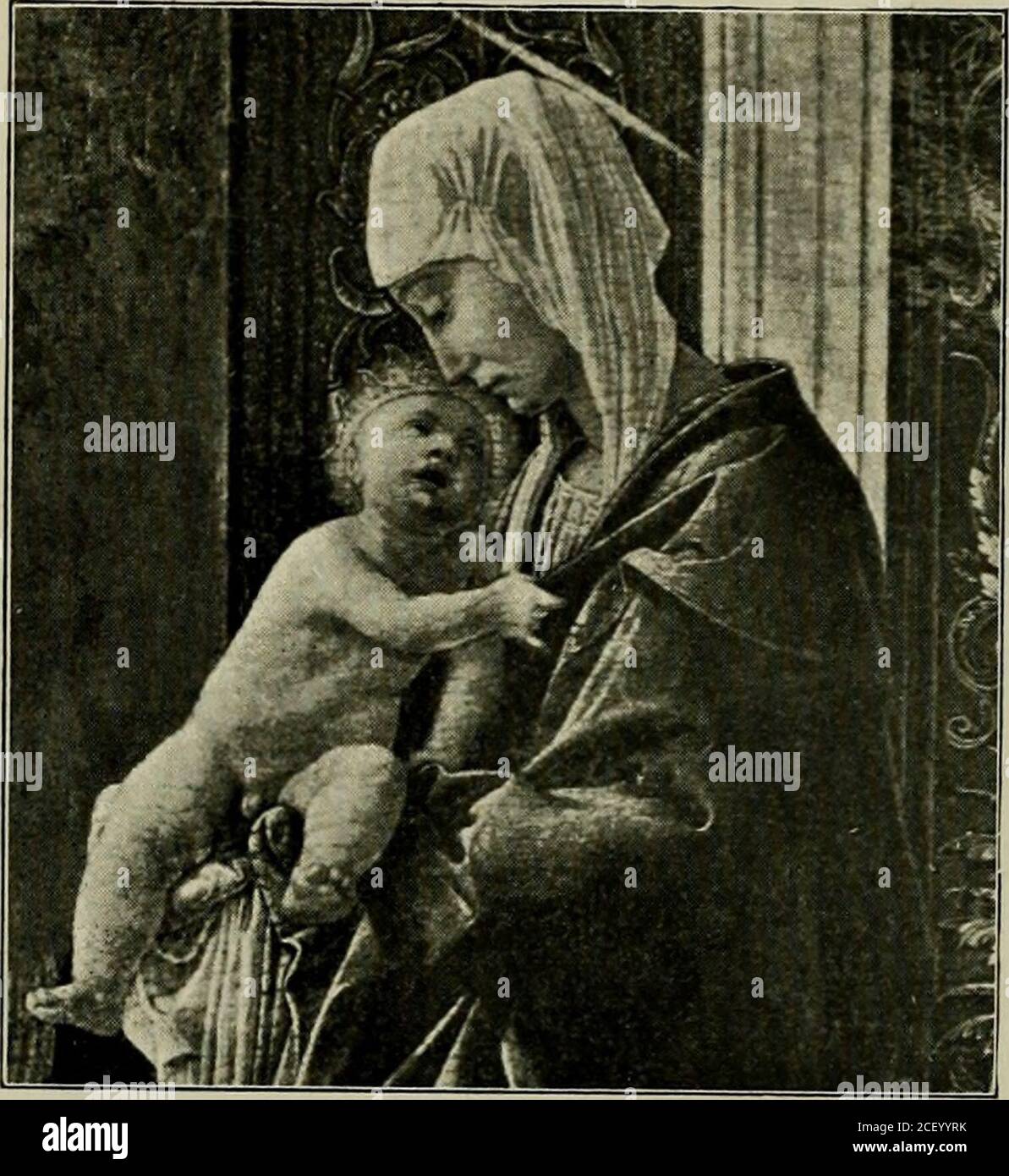 . Antonio Allegri da Correggio, la sua vita, i suoi amici, il suo tempo, ancora nel piccolo quadro che apparteneva alla famiglia Malaspina, e ora al Museo Civico di Pavia. Così vediamo che gli elementi mantegnesici in Correggiosworks non sono certamente confinati alle sue immagini giovanili. Teypersistono, infatti, nel più maturo e ammirevole dei suoi maestri. Sarà bene, quindi, notare alcuni altri esempi di suchreminiscenze come abbiamo sottolineato, a cominciare da quelle immagini maliziose che dimostrano più chiaramente che l'artistictraining di Allegris è stato completato a Mantova. Foto Stock