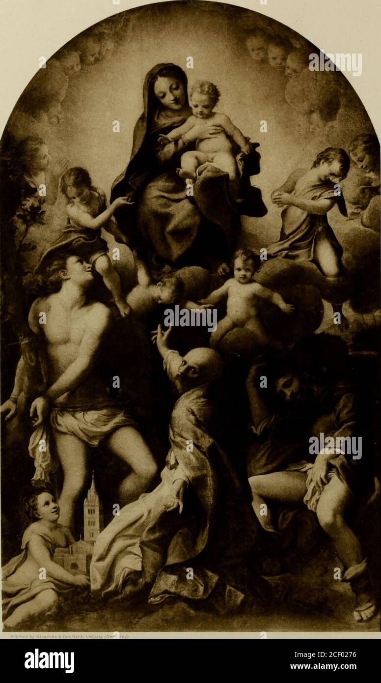 . Antonio Allegri da Correggio, la sua vita, i suoi amici e il suo tempo. La Madonna con San Sebastiano. (Dri sdbn. ANTONIO ALLEGRIDA CORREGGIO la sua vita, i suoi amici e il suo tempo Foto Stock