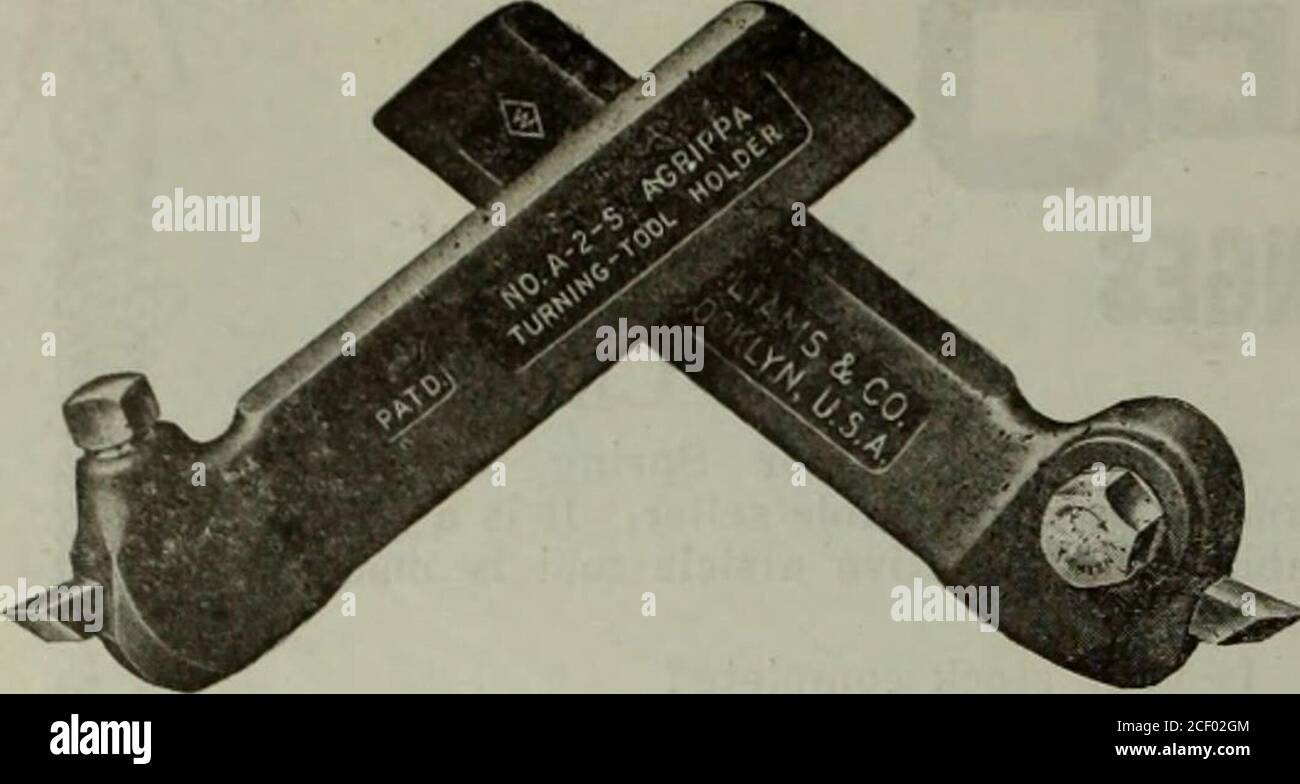 . Merchandising hardware marzo-giugno 1919. Collette Manufacturing Company, Collingwood, Ontario 20 HARDWARE E MET ai^-Sezione pubblicitaria 28 giugno 1919. Presentazione del modello di vite di fermo dei supporti per utensili di tornitura Williams Agrippa PER offrire una gamma di portautensili più ampia e più ampia di gamma nella linea di portautensili Williams Agrippa, Abbiamo lotterato questo grano di vite di fermo di tornitura-utensili principalmente forquelli che usano le taglierine fatte di acciaio che è stato martellato o roledwith una variazione più grande nella misura thanis comune alla pratica di mulino usuale. Butfor la maggior parte degli utenti che pur-chase Cutters di dimensioni accurate, werecommend Foto Stock