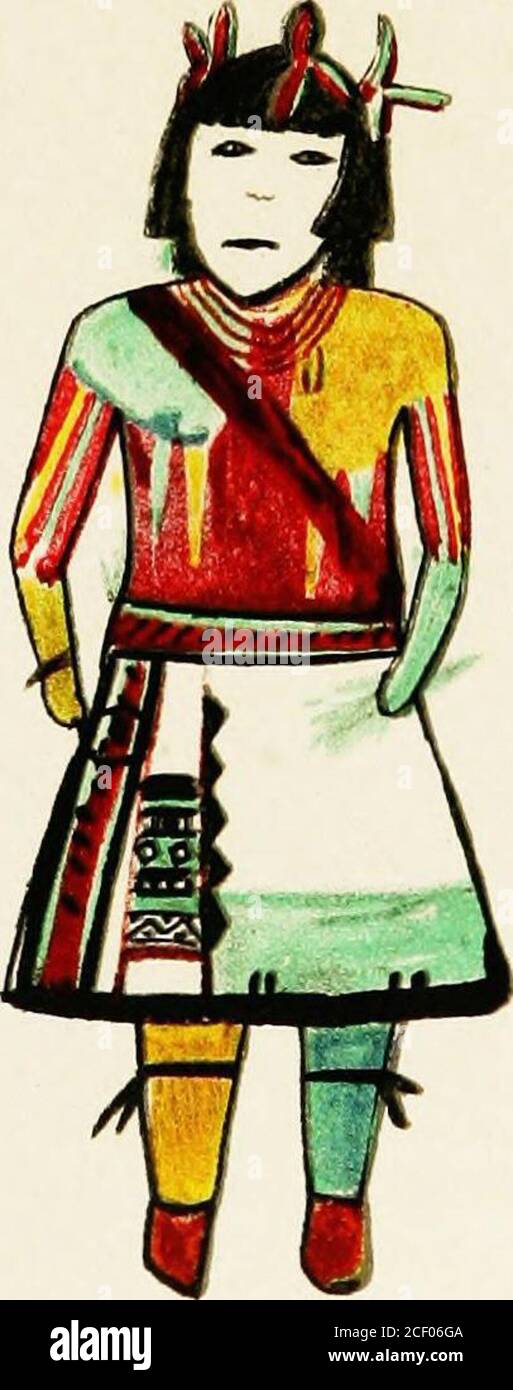 . Hopi Katcinas disegnato da artisti nativi. VOHOZRO WUQTI POWAMU HELIOTVPE CO., BOSTON. BUREAU OF AMERICAN ETHNOLOGY TWENTY-FIRST ANNUAL REPORT PL. YI;I Foto Stock