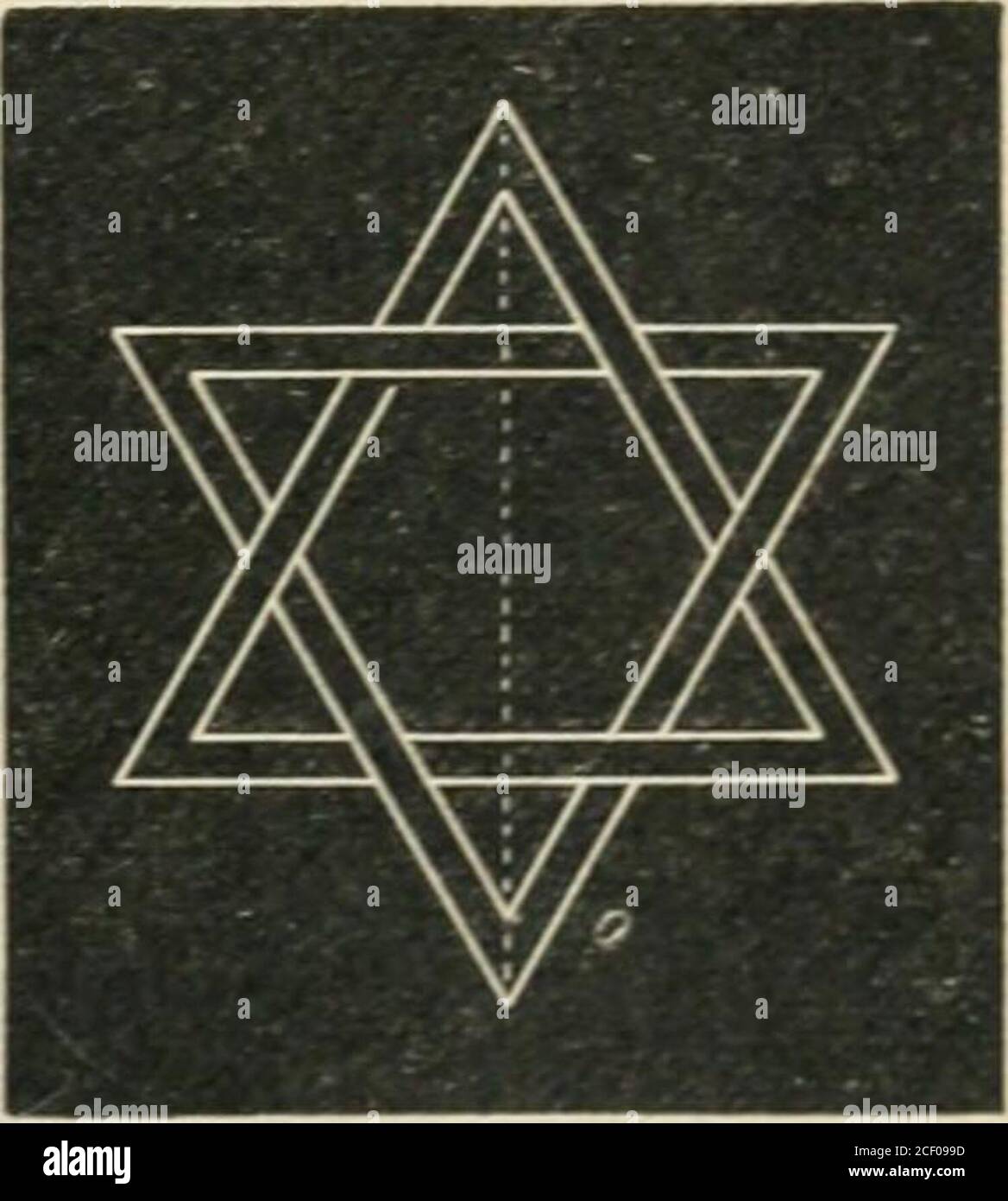 . Manuale dell'insegnante per il disegno a mano libera nelle scuole intermedie. Due triangoli intrecciati. Direzioni: Nello spazio a destra (p. 8) disegna un triangolo equilat-erale, lati quattro pollici long.Dividi ogni lato in terzi, e-thi i punti di divisione linee di disegno per formare un secondo triangolo di forma e dimensione thesame come il primo.disegna i triangoli interni paralleli a quelli esterni. I triangoli sono stati tutti abbozzati completi, in-terweave le bande, quando si linein, facendo passare ciascuno sotto, poi sopra, l'altro, come nella copia. Quando si devono disegnare figure, parti di cui sono invisibili, tracciare la i Foto Stock