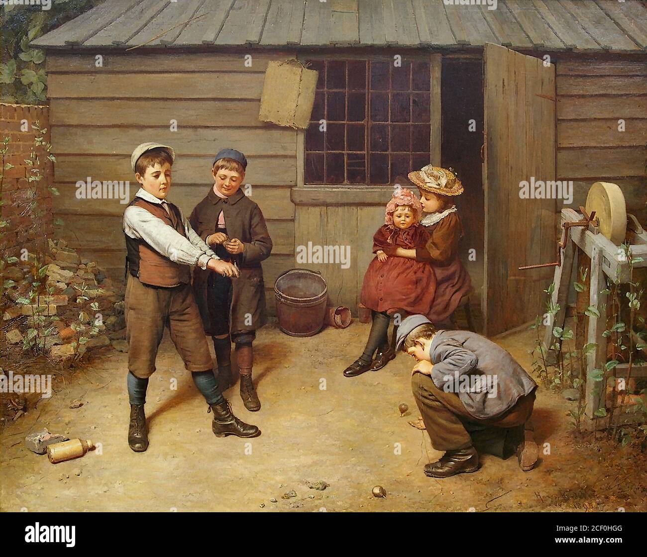 Brooker Harry - un gioco di spinning Tops - britannico Scuola - 19 ° secolo Foto Stock