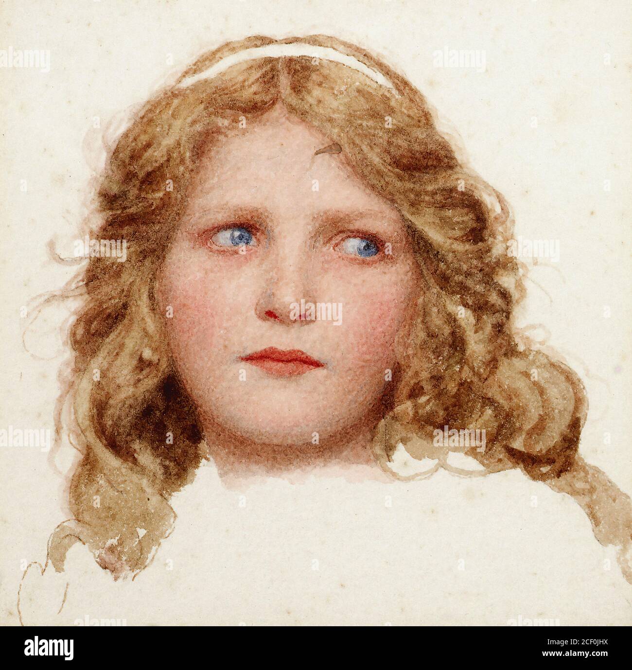 Bulleid George Lawrence - uno studio capo di una ragazza 1 - British School - 19 ° secolo Foto Stock