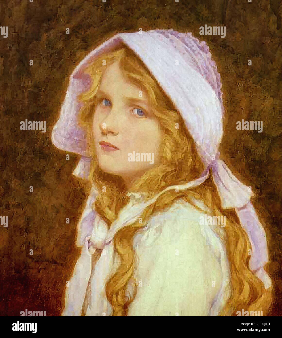 Bulleid George Lawrence - il Bonnet rosa - British School - 19 ° secolo Foto Stock