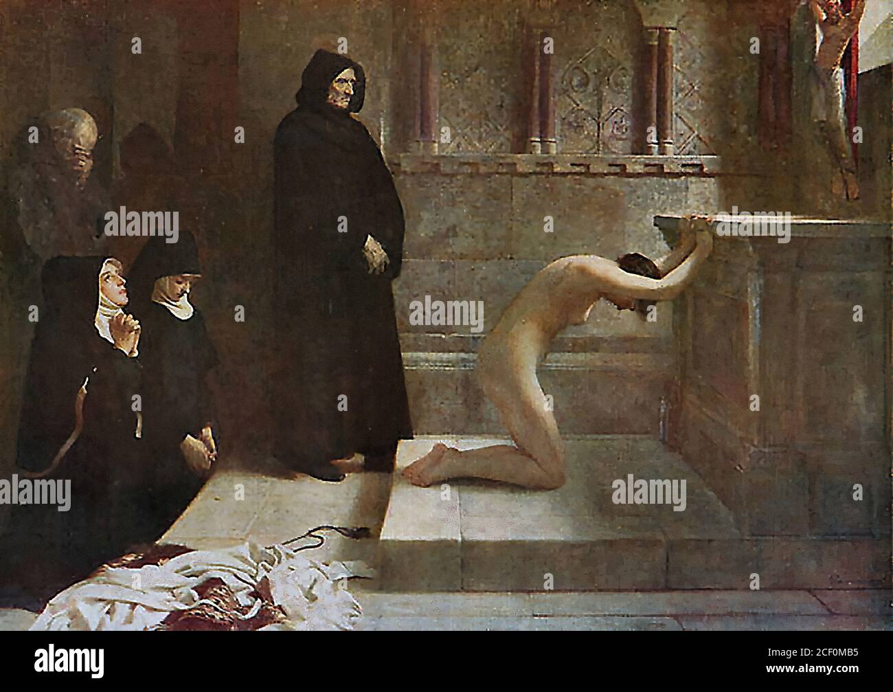 Calderon Philip Hermogenes - Grande atto di Santa Elisabetta d'Ungheria Della rinuncia - British School - 19 ° secolo Foto Stock