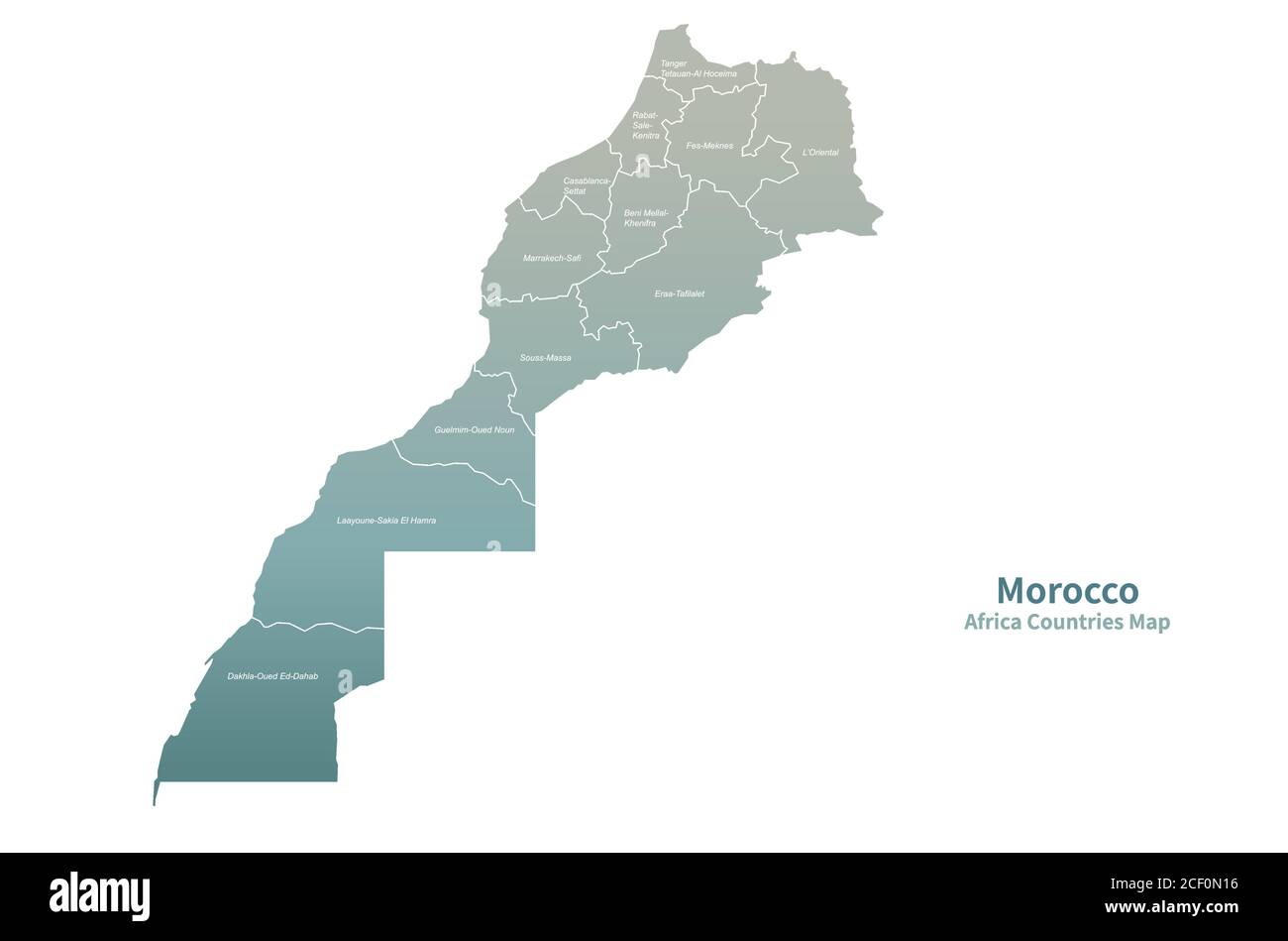 Marocco Mappa vettoriale. Mappa dei paesi africani. Illustrazione Vettoriale