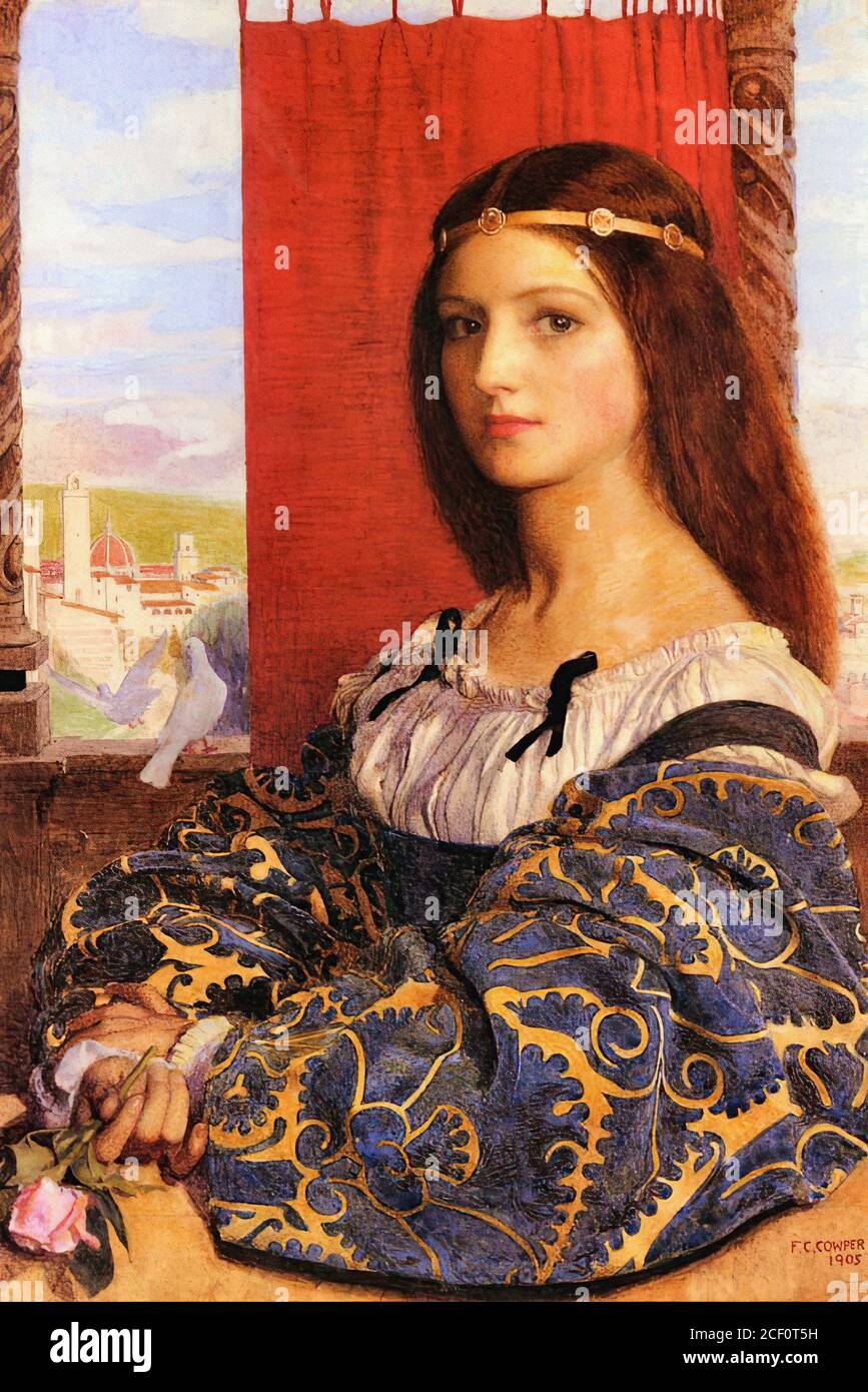 Cowper Frank Cadogan - Molly Duchessa di Nona (M. Howlett's Little Novel of Italy) - British School - 19 ° secolo Foto Stock