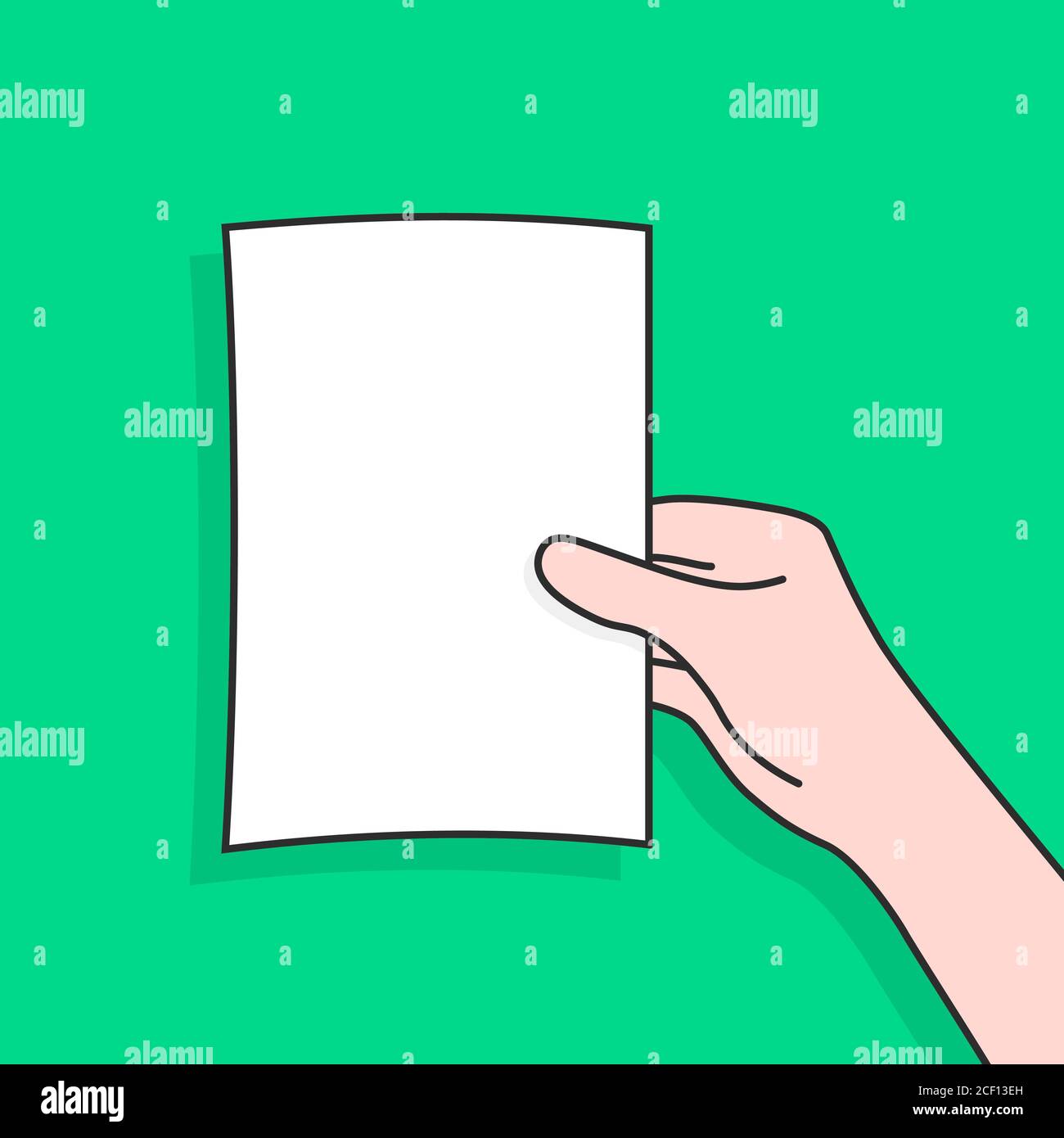 donna mano che tiene un documento lineare Illustrazione Vettoriale