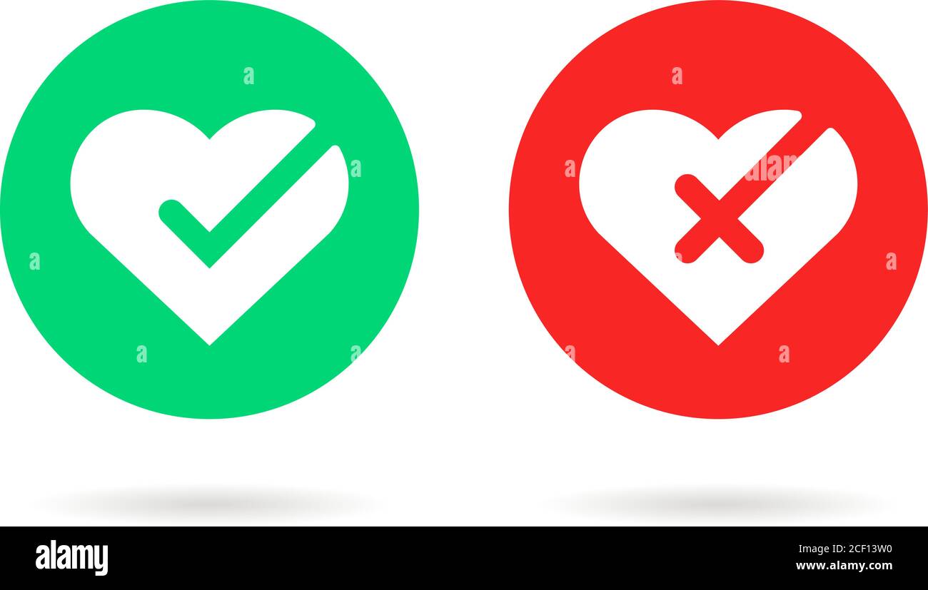 segni di spunta icona come cuori Illustrazione Vettoriale