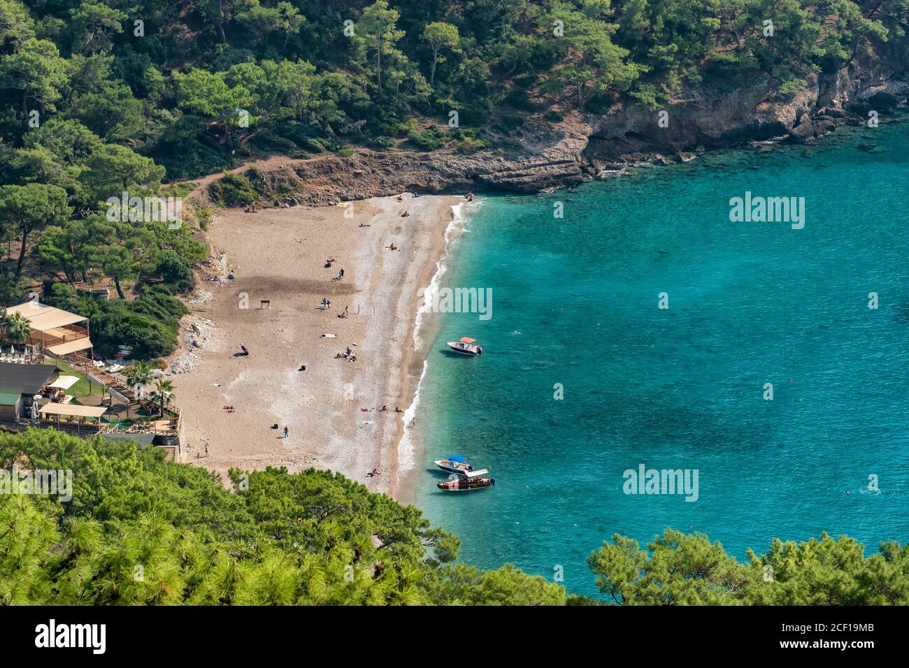 Spiaggia di Kabak sul Mar Mediterraneo in Turchia Foto Stock