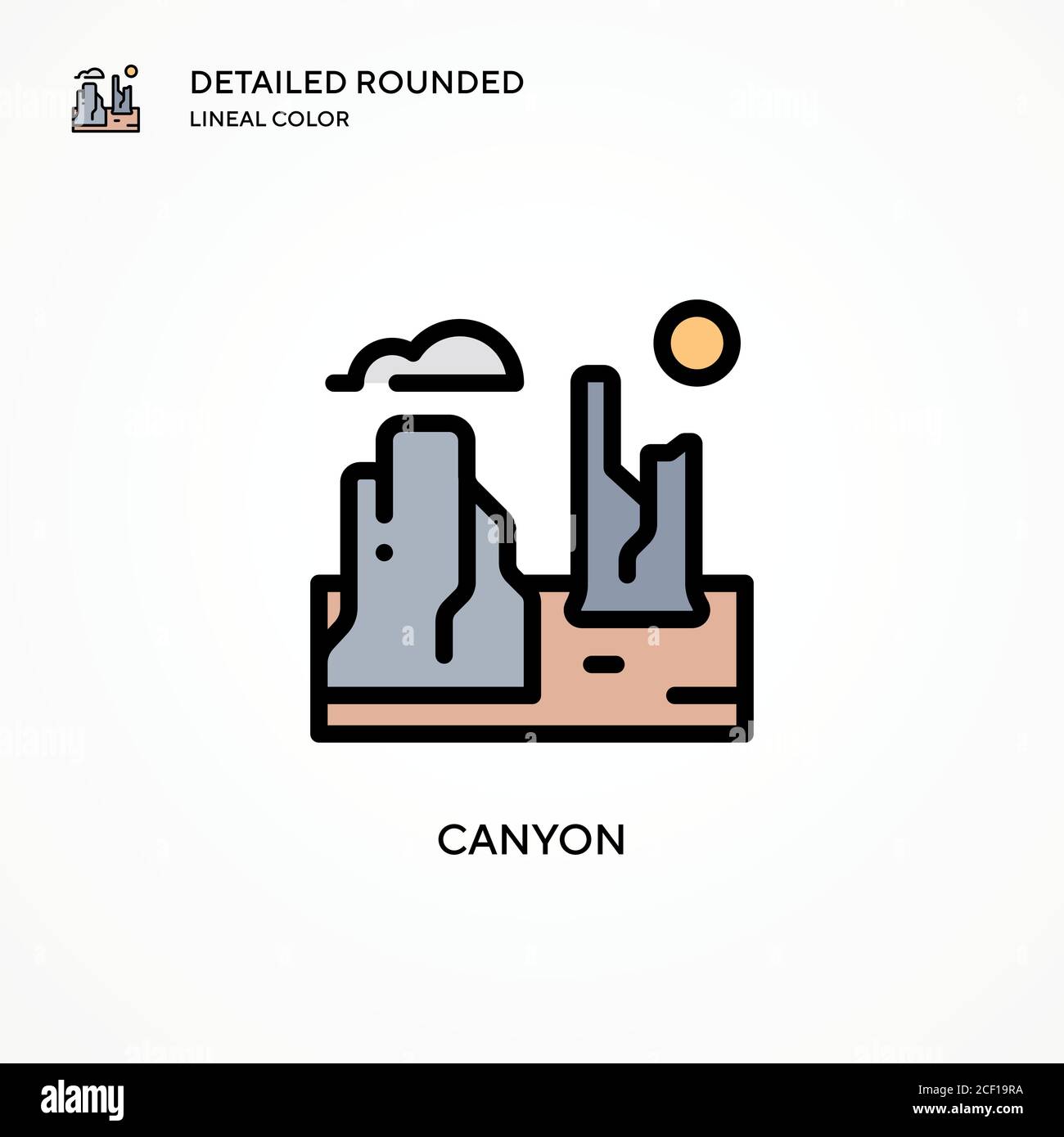 Icona vettore Canyon. Concetti moderni di illustrazione vettoriale. Facile da modificare e personalizzare. Illustrazione Vettoriale