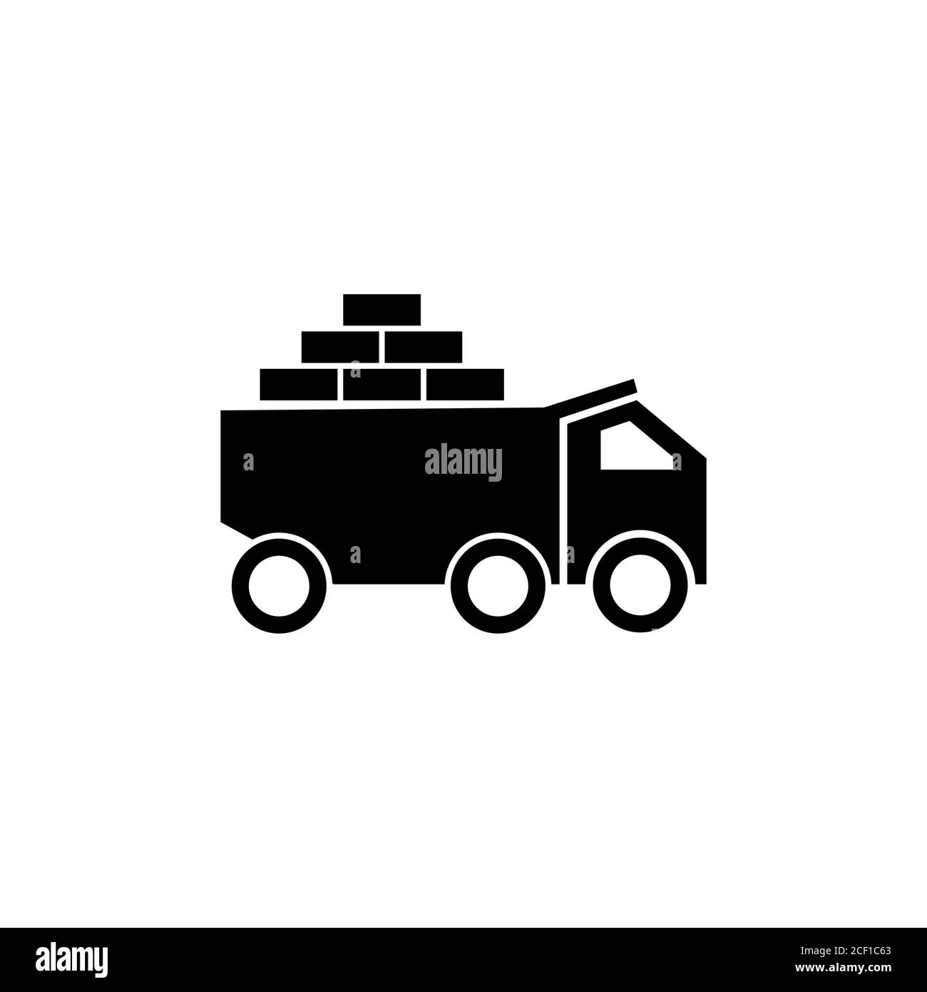 illustrazione del modello di disegno vettoriale di un autocarro di mattoni Illustrazione Vettoriale