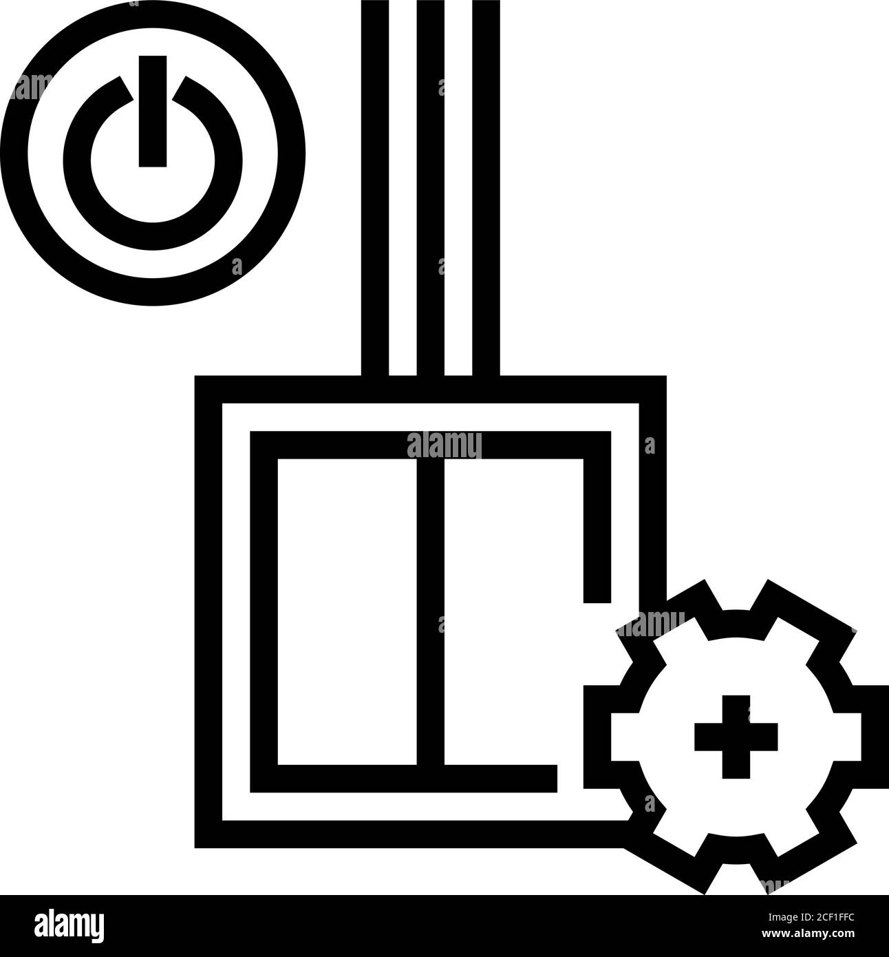 illustrazione vettoriale dell'icona della linea di installazione dello switch Illustrazione Vettoriale