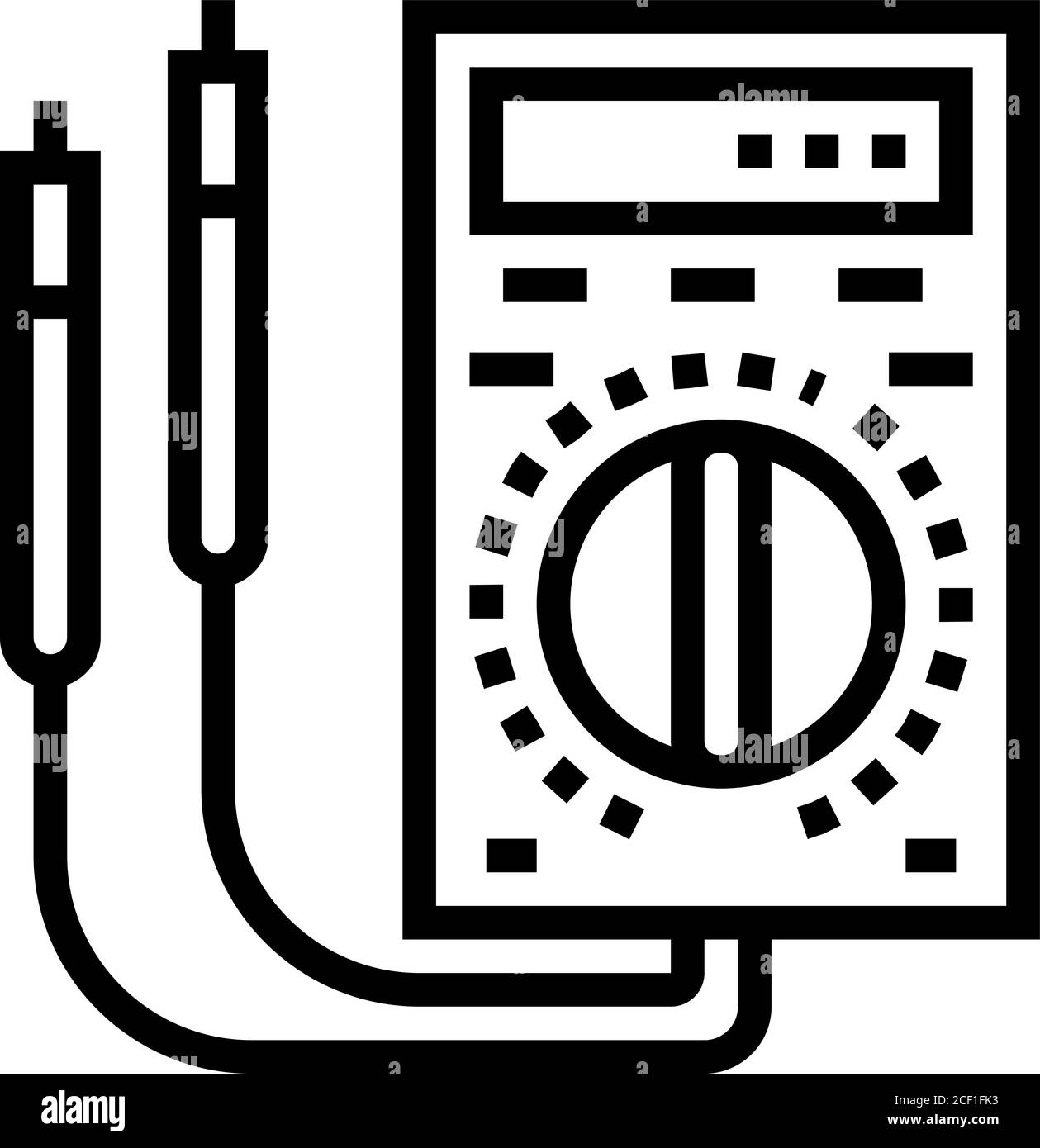 illustrazione vettoriale dell'icona della linea degli strumenti dell'amperometro Illustrazione Vettoriale