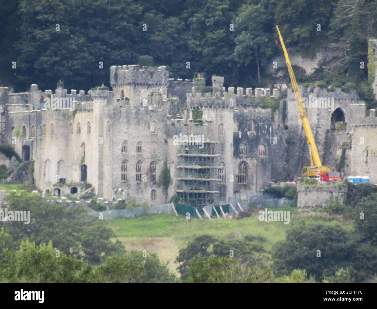 Il castello di Gwrych è stato preparato per filmare il credito Ian fairfrate / Alamy stock foto Foto Stock