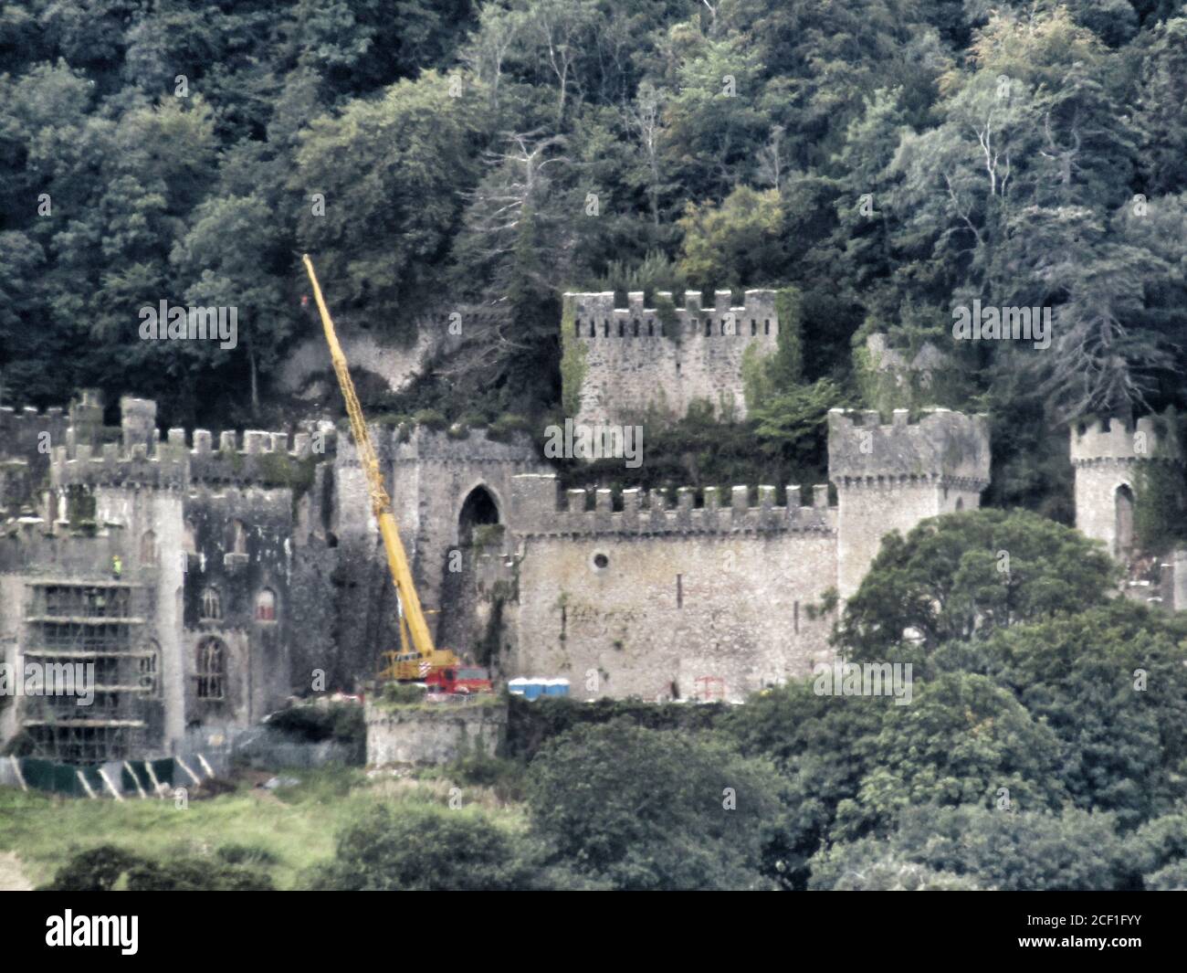 Il castello di Gwrych è stato preparato per filmare il credito Ian fairfrate / Alamy stock foto Foto Stock