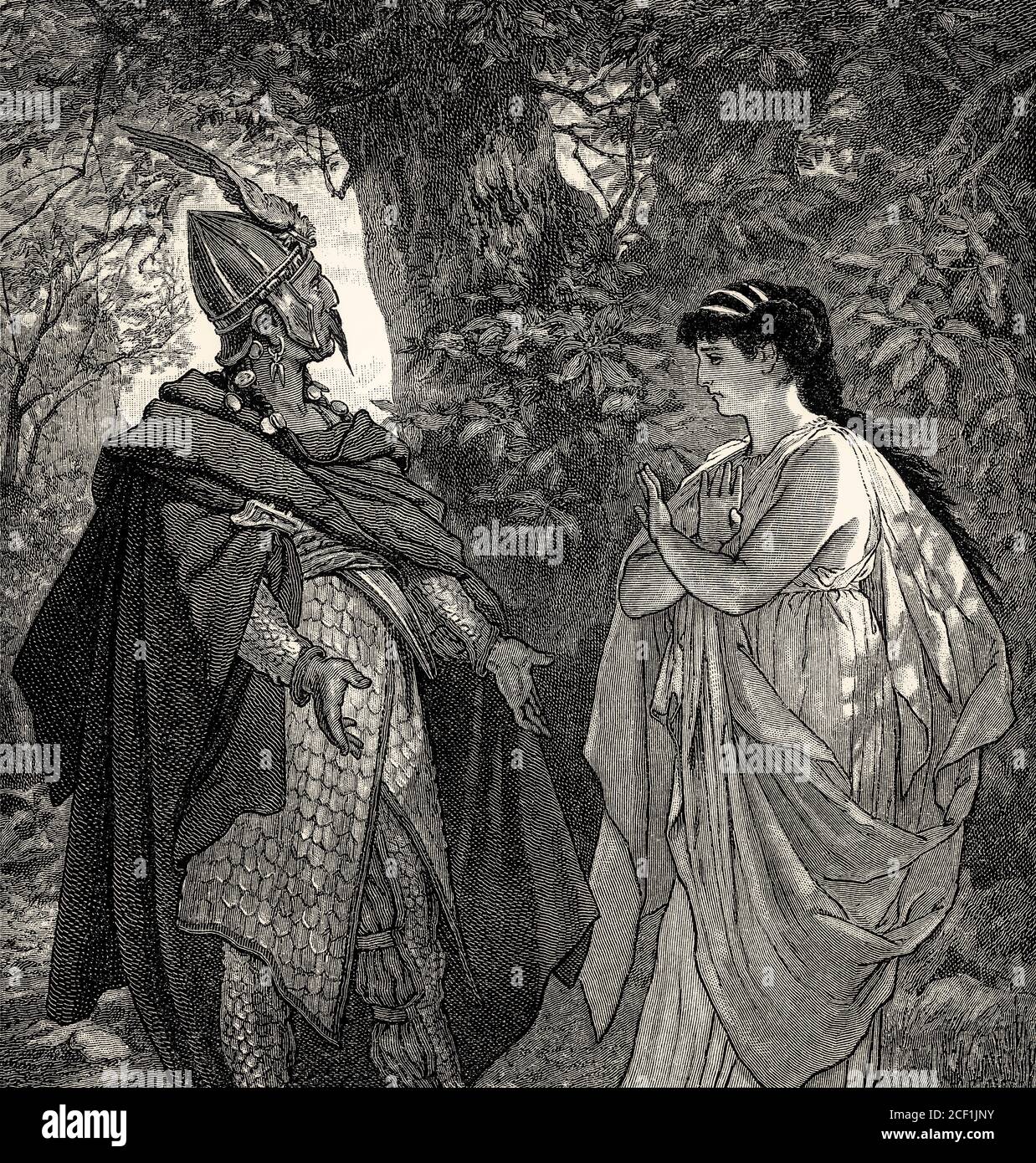 ATTO i, SCENA III., Iphigenia, Thoas, scena di Iphigenia in Tauris, Johann Wolfgang von Goethe Foto Stock