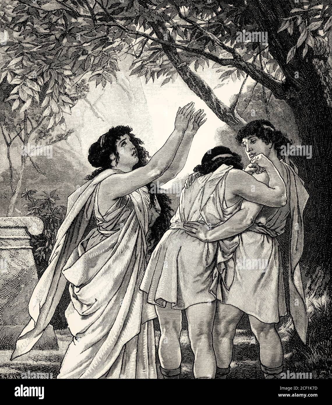 ATTO III, SCENA III., Orestes, Ifigenia, Pylades, scena di Ifigenia a Tauris, Johann Wolfgang von Goethe Foto Stock