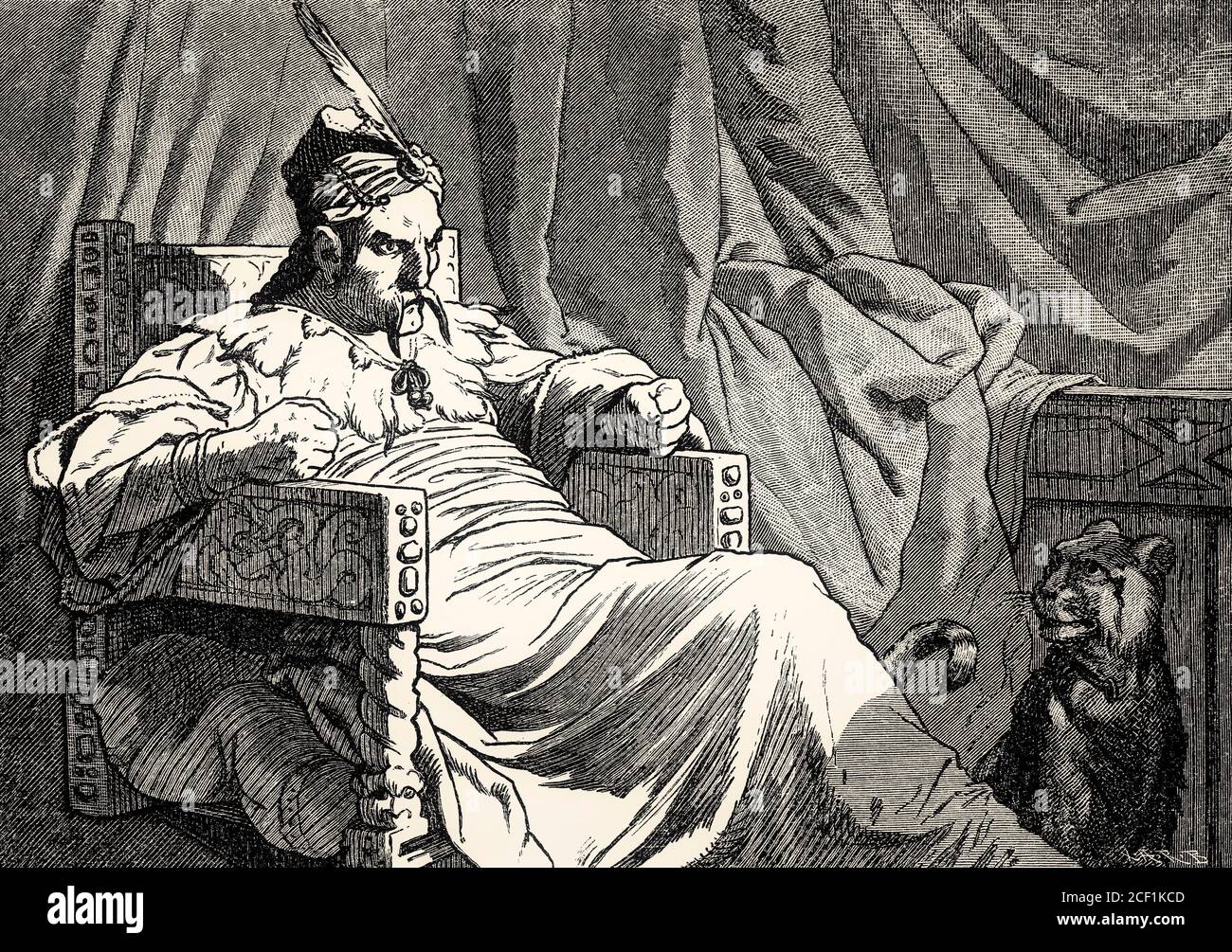 ATTO V., SCENA I., Thoas, scena di Iphigenia a Tauris, Johann Wolfgang von Goethe Foto Stock