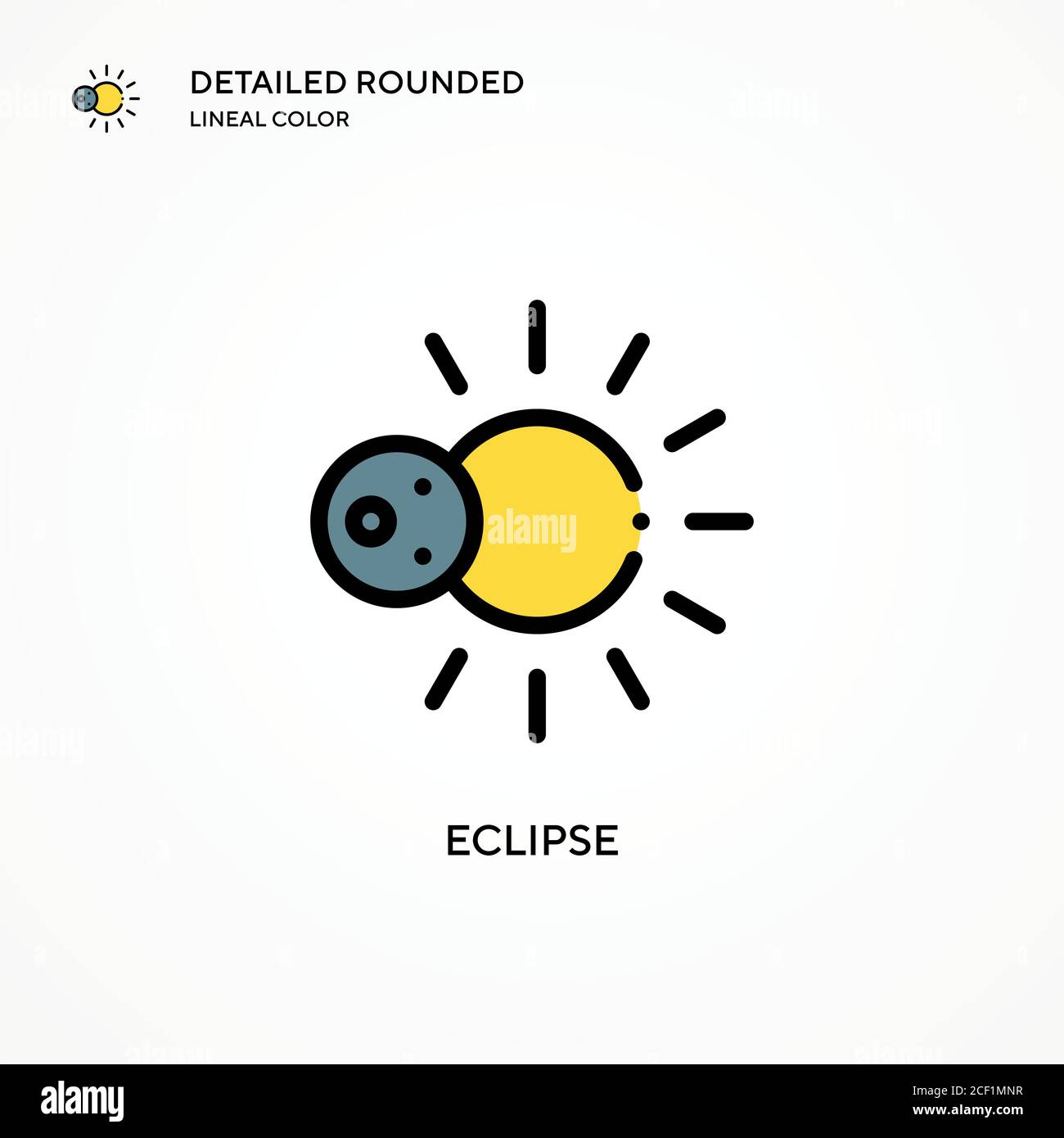 Icona vettore Eclipse. Concetti moderni di illustrazione vettoriale. Facile da modificare e personalizzare. Illustrazione Vettoriale