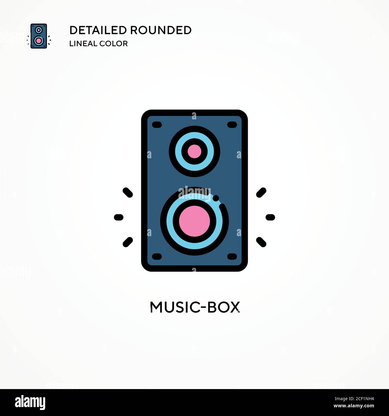 Icona vettore Music-box. Concetti moderni di illustrazione vettoriale. Facile da modificare e personalizzare. Illustrazione Vettoriale