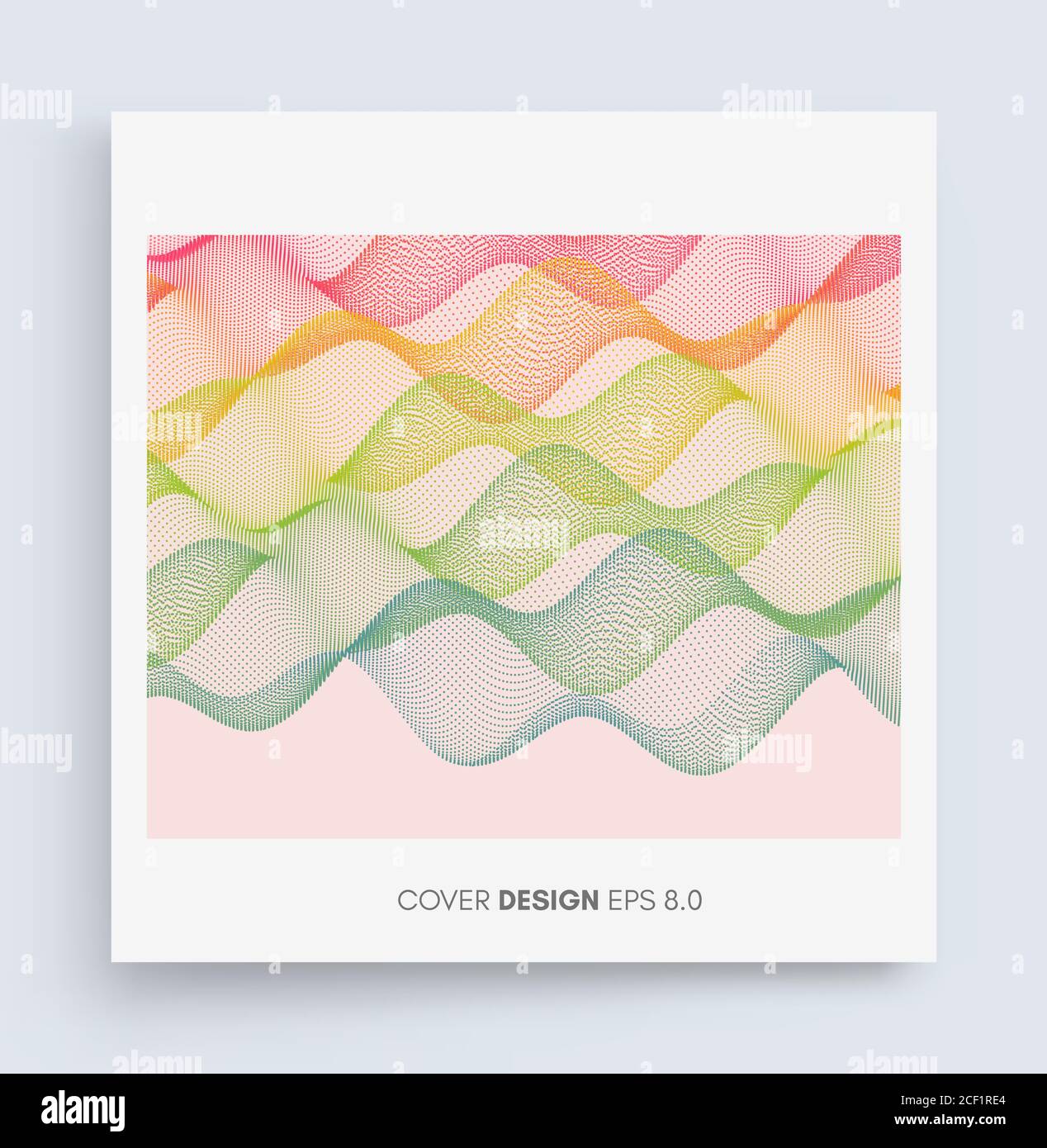 Griglia ondulata sfondo per banner, flyer, per la copertina del libro, poster.effetto dinamico. 3d abstract illustrazione vettoriale con punti. Illustrazione Vettoriale