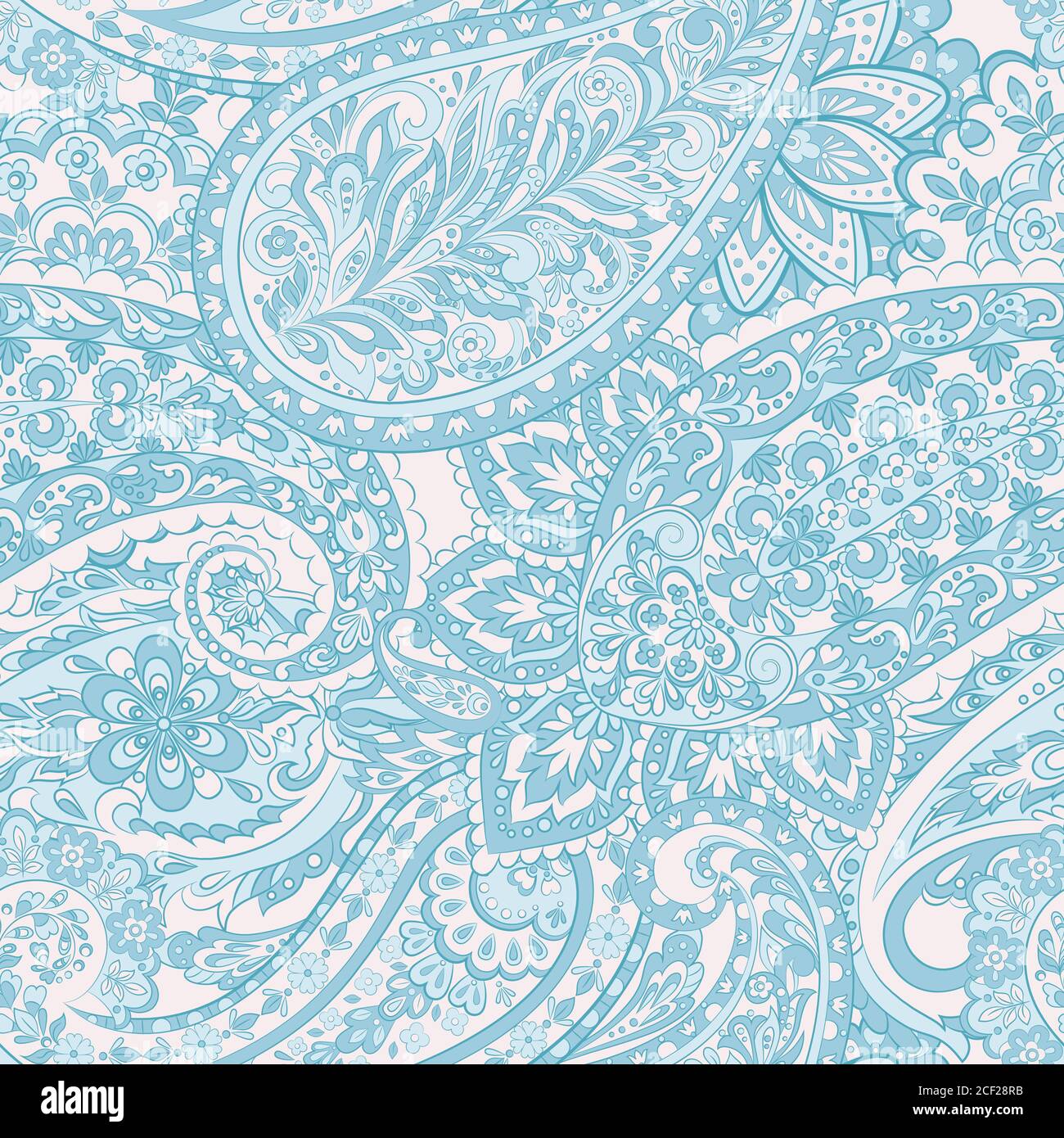 Modello Paisley senza cuciture in stile indiano. Illustrazione vettoriale floreale Illustrazione Vettoriale