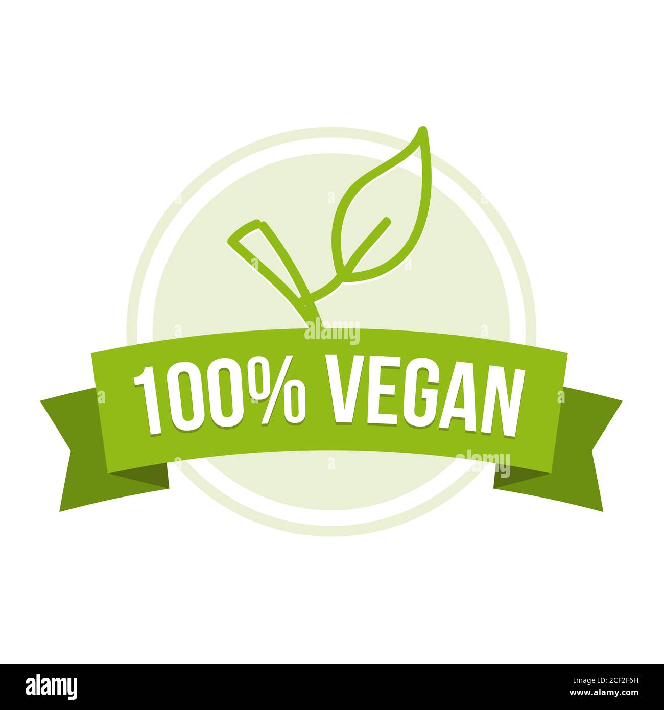 100% Siegel Vegan - gesunde Ernährung Foto Stock