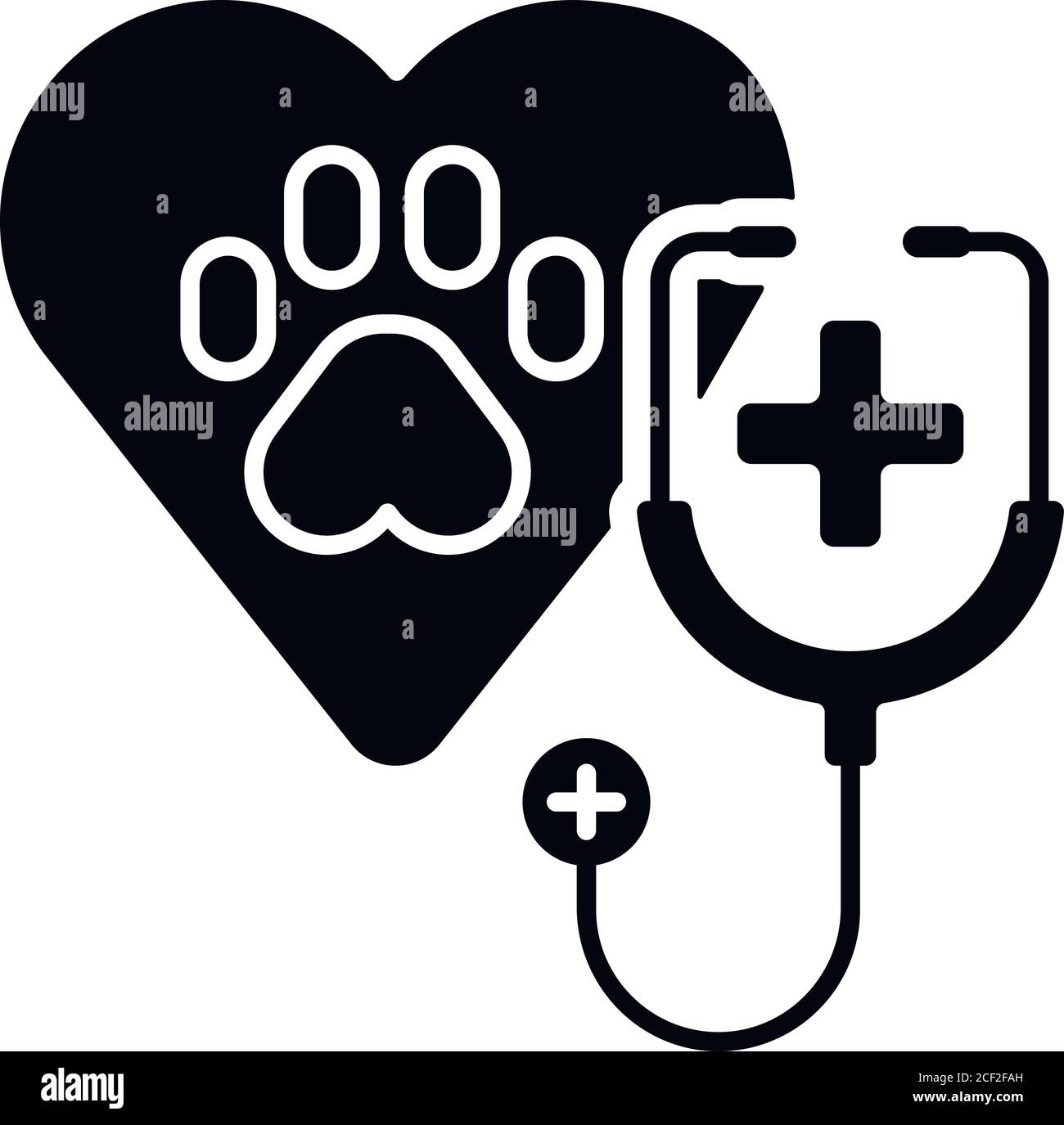 Icona glifo nero per la cura veterinaria Illustrazione Vettoriale