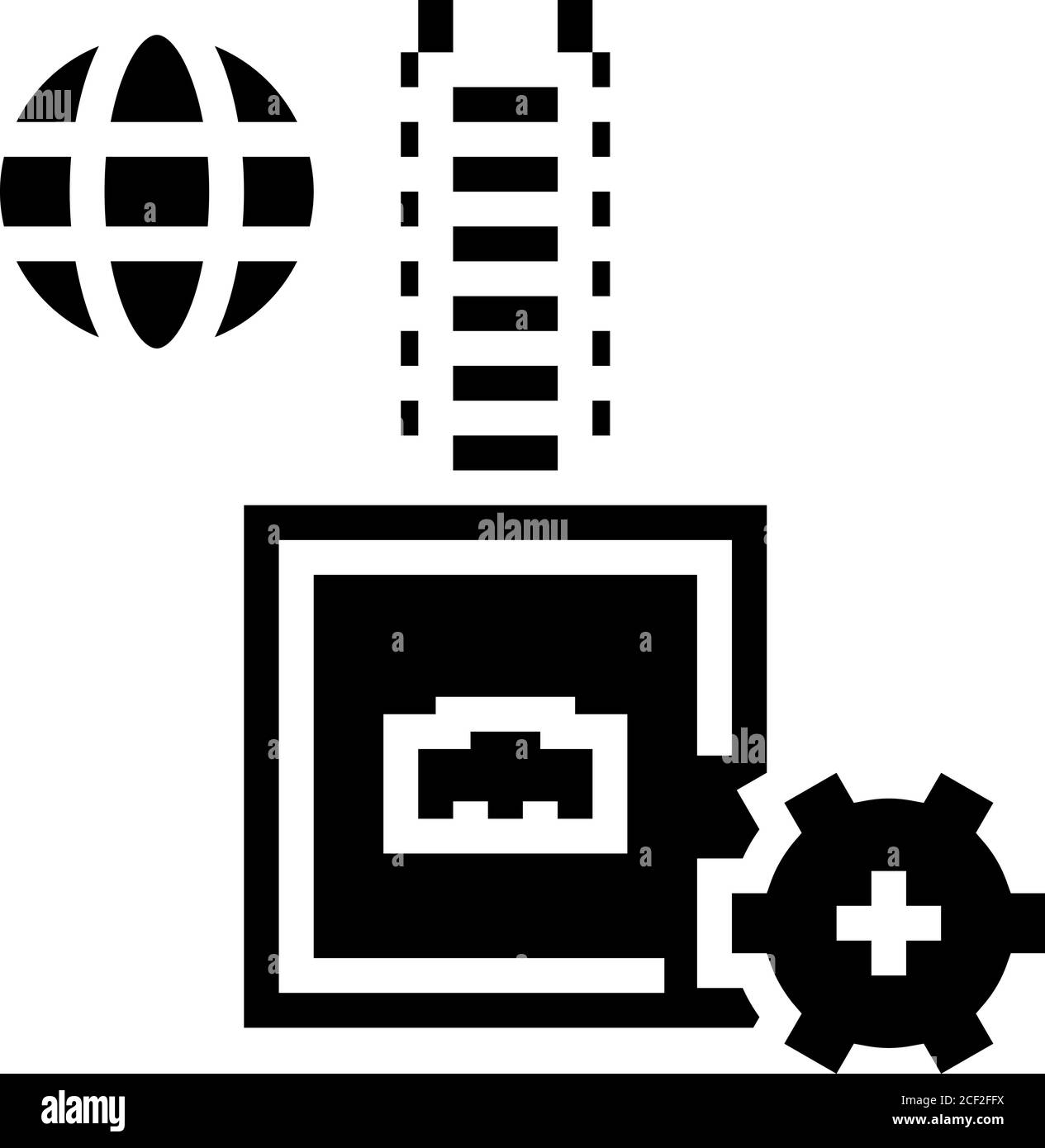 illustrazione vettoriale dell'icona glifo del fusibile elettrico Illustrazione Vettoriale