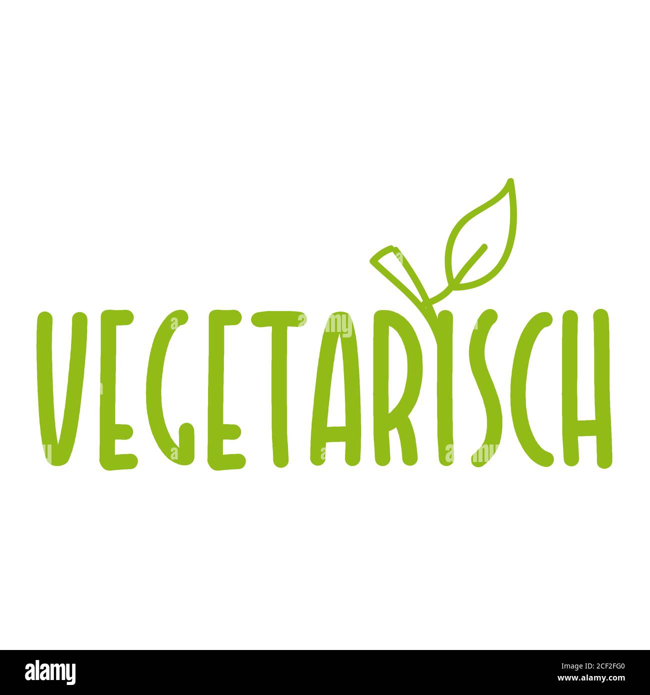 Vegetarisch essen mit Blatt Icon. Eps10 Vektor. Foto Stock