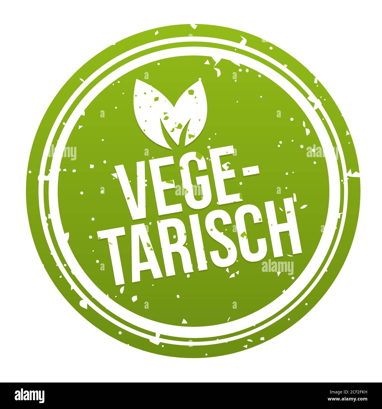 Grüner Vegan Button - Vegetarisch ernähren Banner Foto Stock