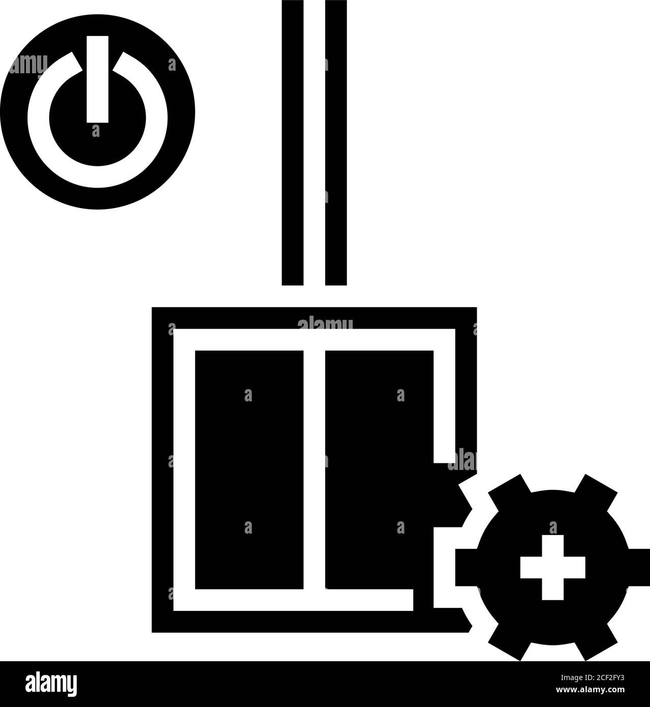 immagine vettoriale dell'icona glifo di installazione dello switch Illustrazione Vettoriale