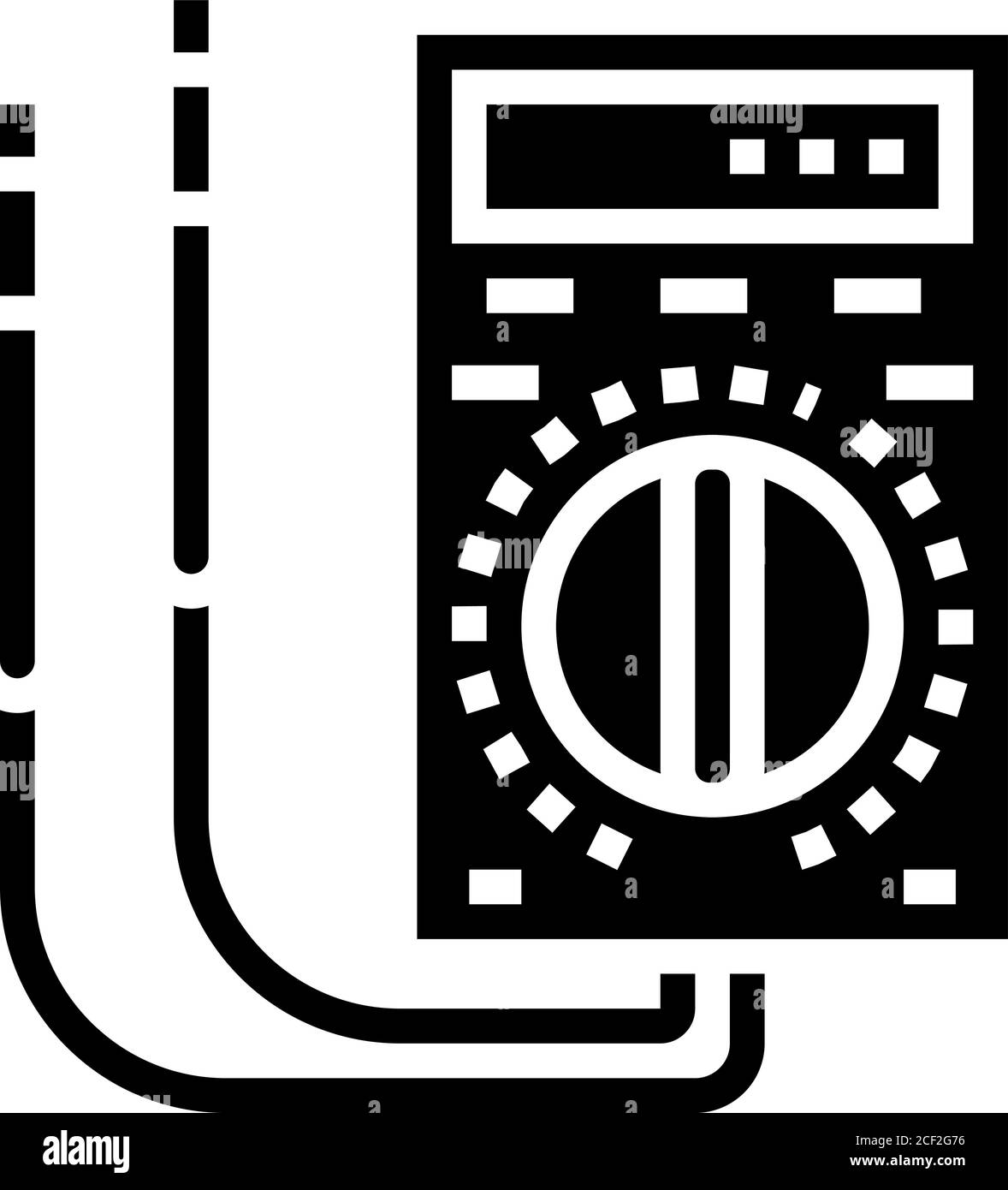 illustrazione vettoriale dell'icona glifo dello strumento amperometro Illustrazione Vettoriale