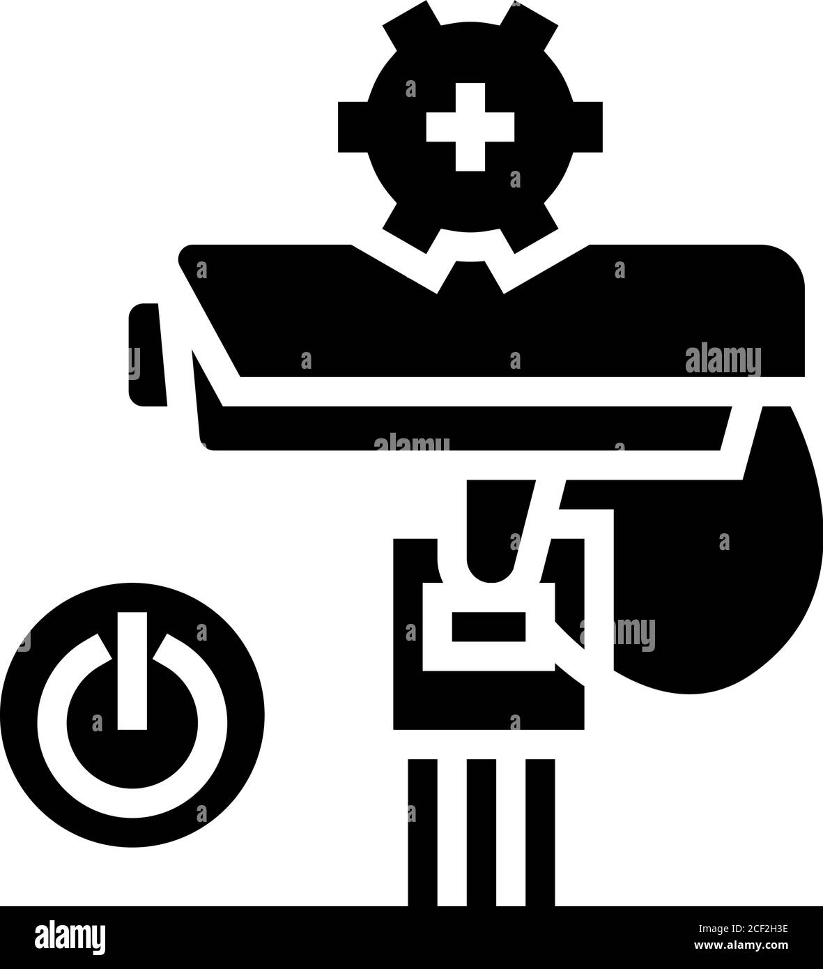 immagine vettoriale dell'icona glifo del collegamento elettrico Illustrazione Vettoriale